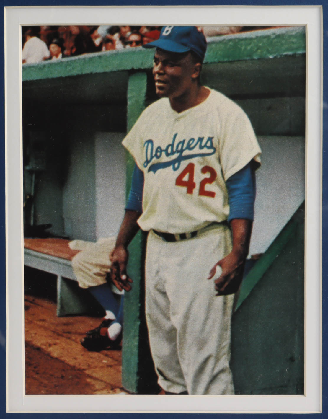 Jackie Robinson 33x37 Custom Framed LE Jersey Display with (2) 50th Anniversary Pins at PristineAuction.com Jackie Robinson 33x37 Custom Framed LE Jersey Display with (2) 50th Anniversary Pins at PristineAuction.com