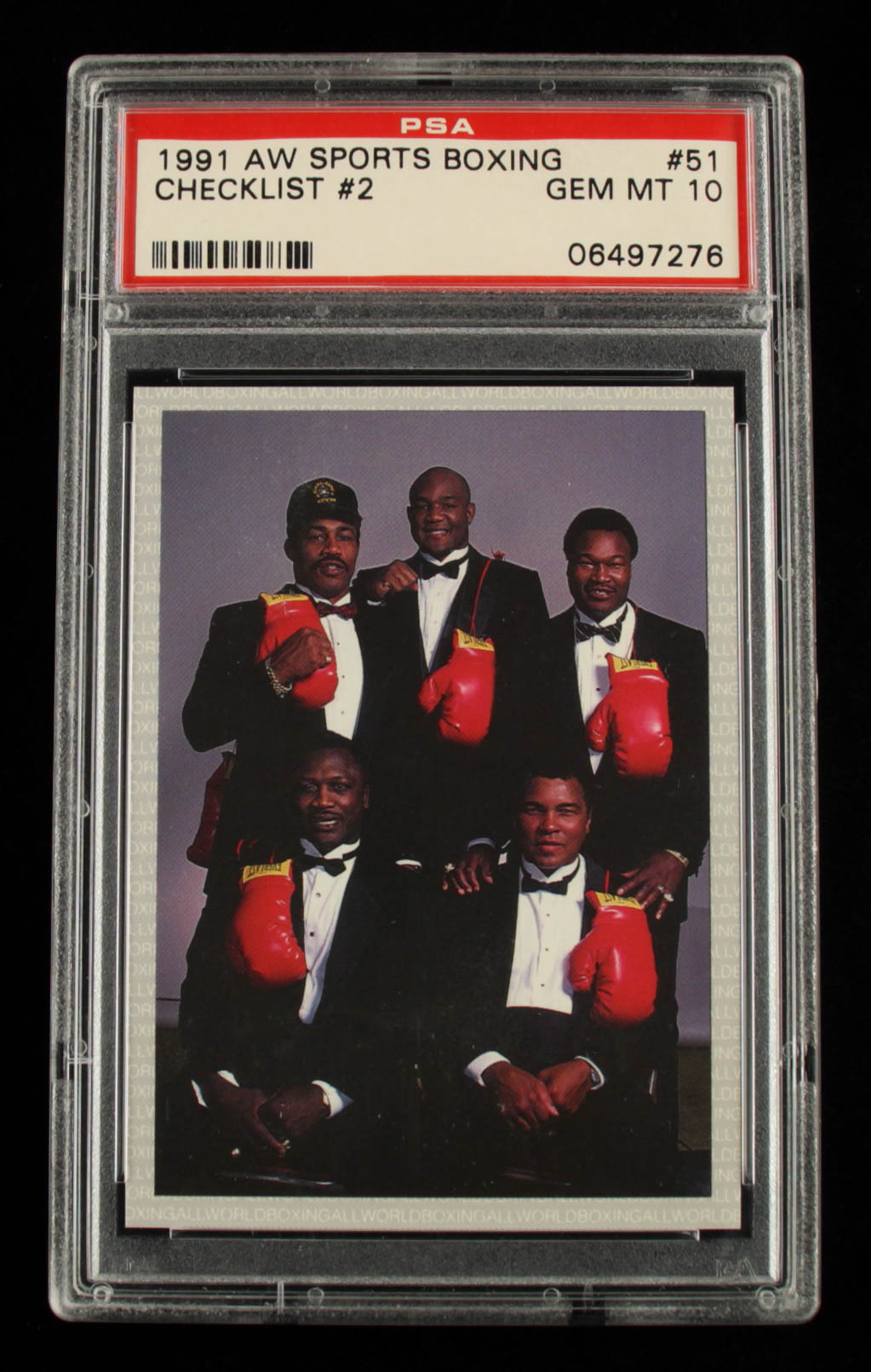 1991 All World #51 Checklist #2 / Ken Norton / Joe Frazier / Larry Holmes / George Foreman / Muhammad Ali (PSA 10) at PristineAuction.com 1991 All World #51 Checklist #2 / Ken Norton / Joe Frazier / Larry Holmes / George Foreman / Muhammad Ali (PSA 10) at PristineAuction.com
