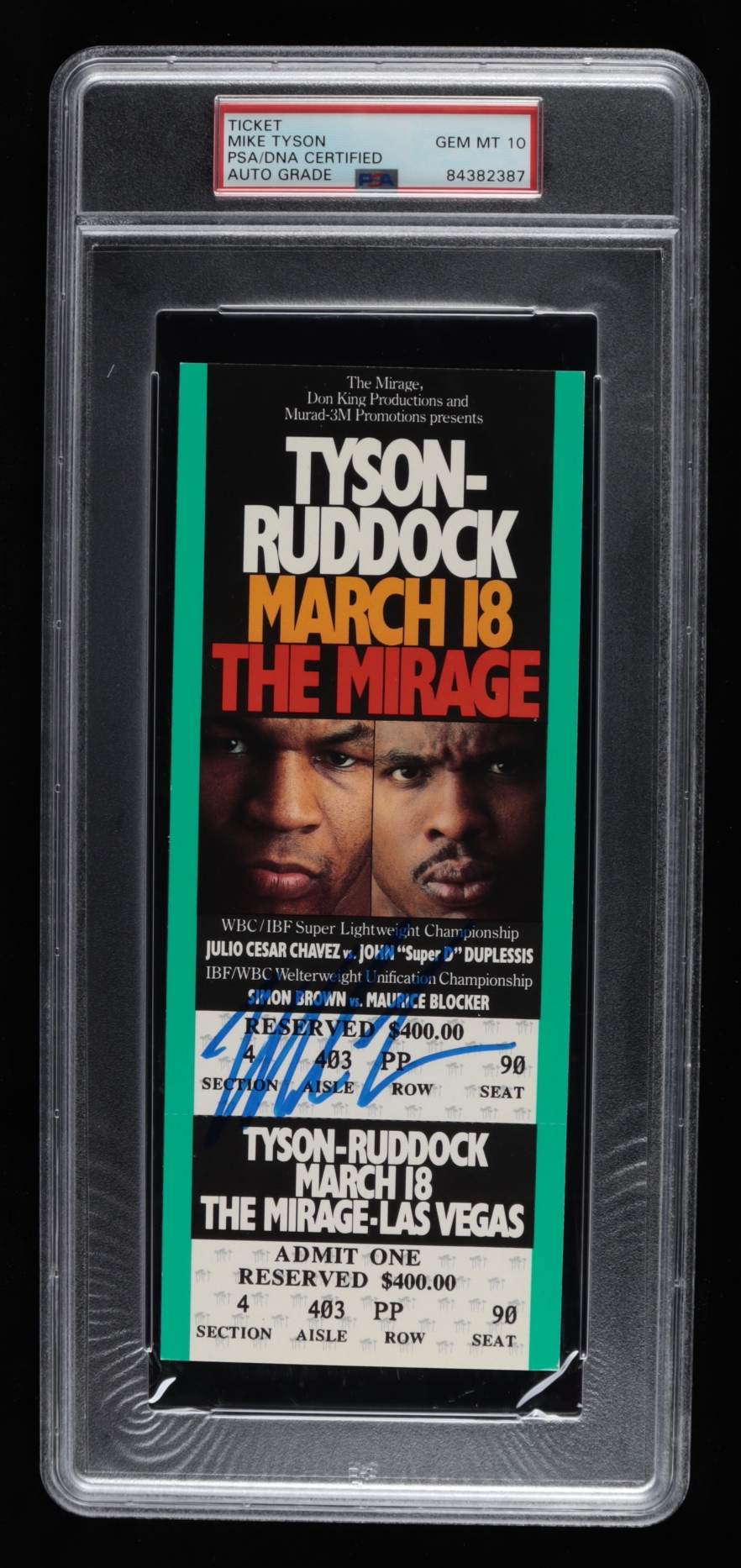 Mike Tyson Signed Boxing Match Ticket (PSA Encapsulated) at PristineAuction.com Mike Tyson Signed Boxing Match Ticket (PSA Encapsulated) at PristineAuction.com