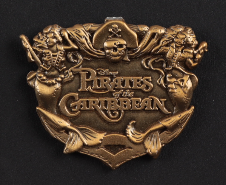 Thomas Kinkade "Pirates of the Caribbean" 16x16 Custom Framed Print Display with Bronze Emblem at PristineAuction.com Thomas Kinkade "Pirates of the Caribbean" 16x16 Custom Framed Print Display with Bronze Emblem at PristineAuction.com