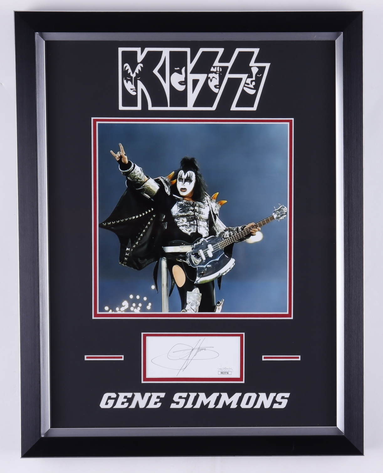 Gene Simmons Signed KISS 14x18 Custom Framed Cut Display (JSA COA) at PristineAuction.com Gene Simmons Signed KISS 14x18 Custom Framed Cut Display (JSA COA) at PristineAuction.com