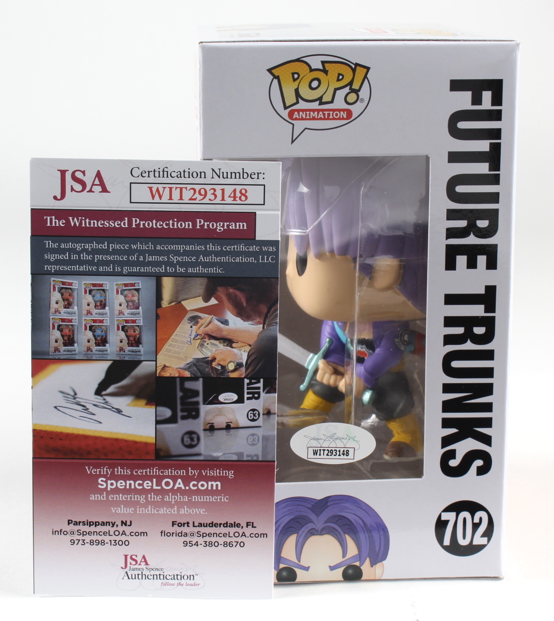 Eric Vale Signed "Dragon Ball Z" #702 Future Trunks Funko Pop! Vinyl Figure (JSA COA) at PristineAuction.com Eric Vale Signed "Dragon Ball Z" #702 Future Trunks Funko Pop! Vinyl Figure (JSA COA) at PristineAuction.com
