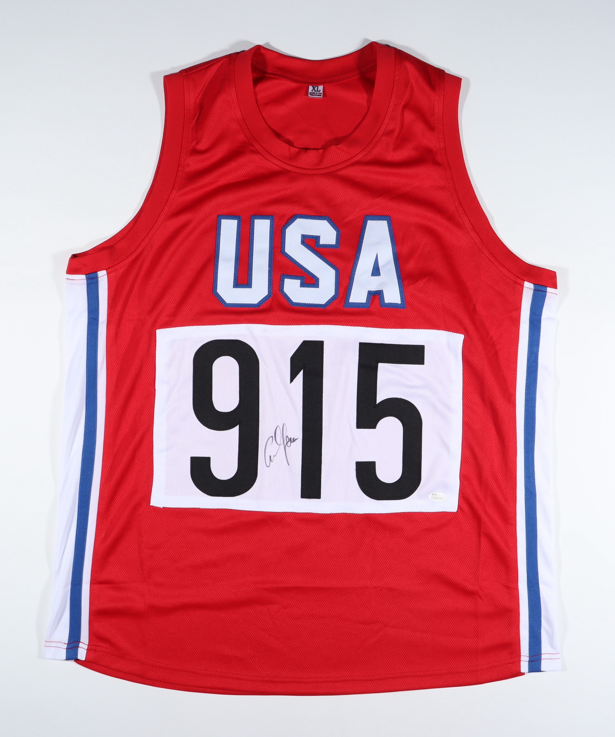 Carl Lewis Signed Jersey (JSA Hologram) at PristineAuction.com Carl Lewis Signed Jersey (JSA Hologram) at PristineAuction.com