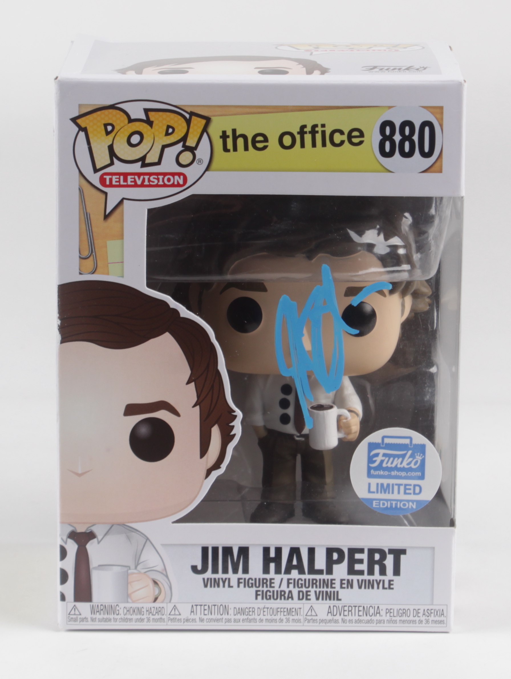 John Krasinski Signed "The Office" #880 Jim Halpert Funko Pop! Vinyl Figurine (Beckett Hologram) (See Description) at PristineAuction.com John Krasinski Signed "The Office" #880 Jim Halpert Funko Pop! Vinyl Figurine (Beckett Hologram) (See Description) at PristineAuction.com