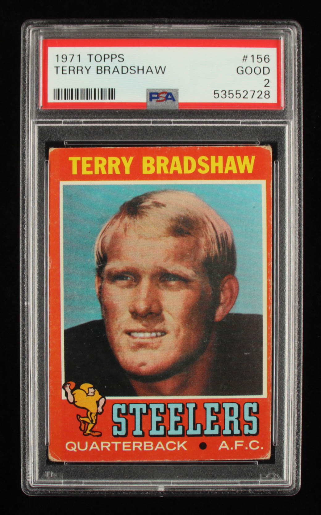Terry Bradshaw 1971 Topps #156 RC (PSA 2) at PristineAuction.com Terry Bradshaw 1971 Topps #156 RC (PSA 2) at PristineAuction.com
