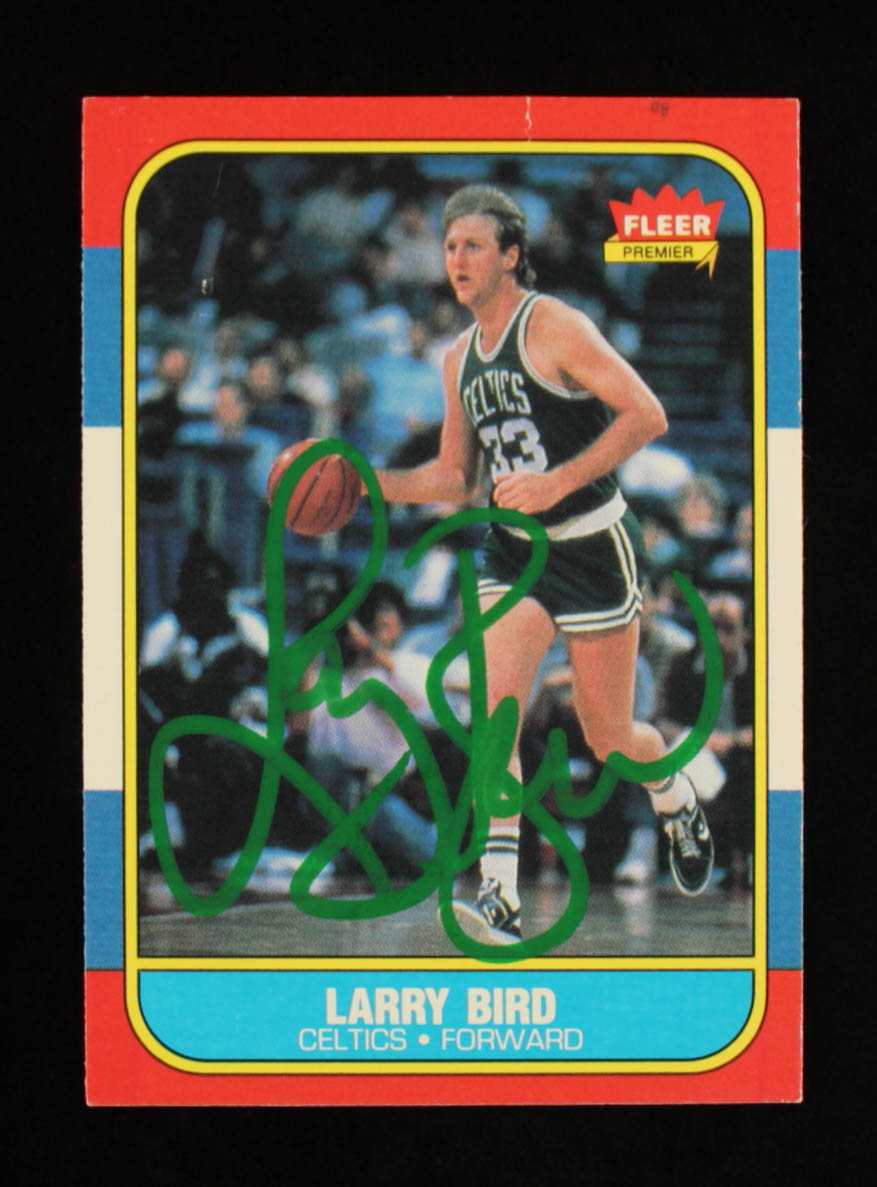 Larry Bird Signed 1986-87 Fleer #9 (Beckett Hologram) at PristineAuction.com Larry Bird Signed 1986-87 Fleer #9 (Beckett Hologram) at PristineAuction.com