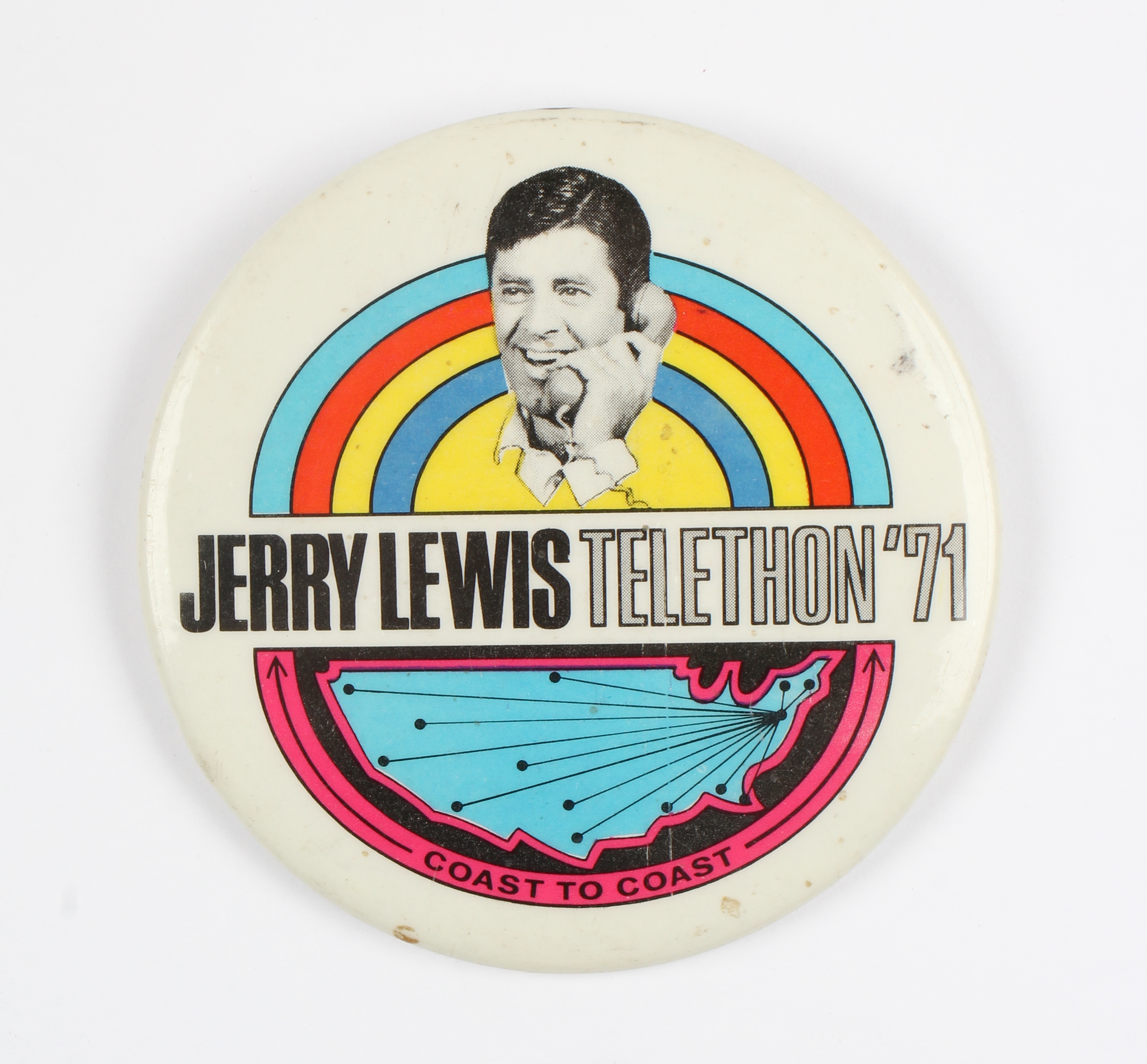 Vintage Jerry Lewis Telethon '71 Pin at PristineAuction.com Vintage Jerry Lewis Telethon '71 Pin at PristineAuction.com