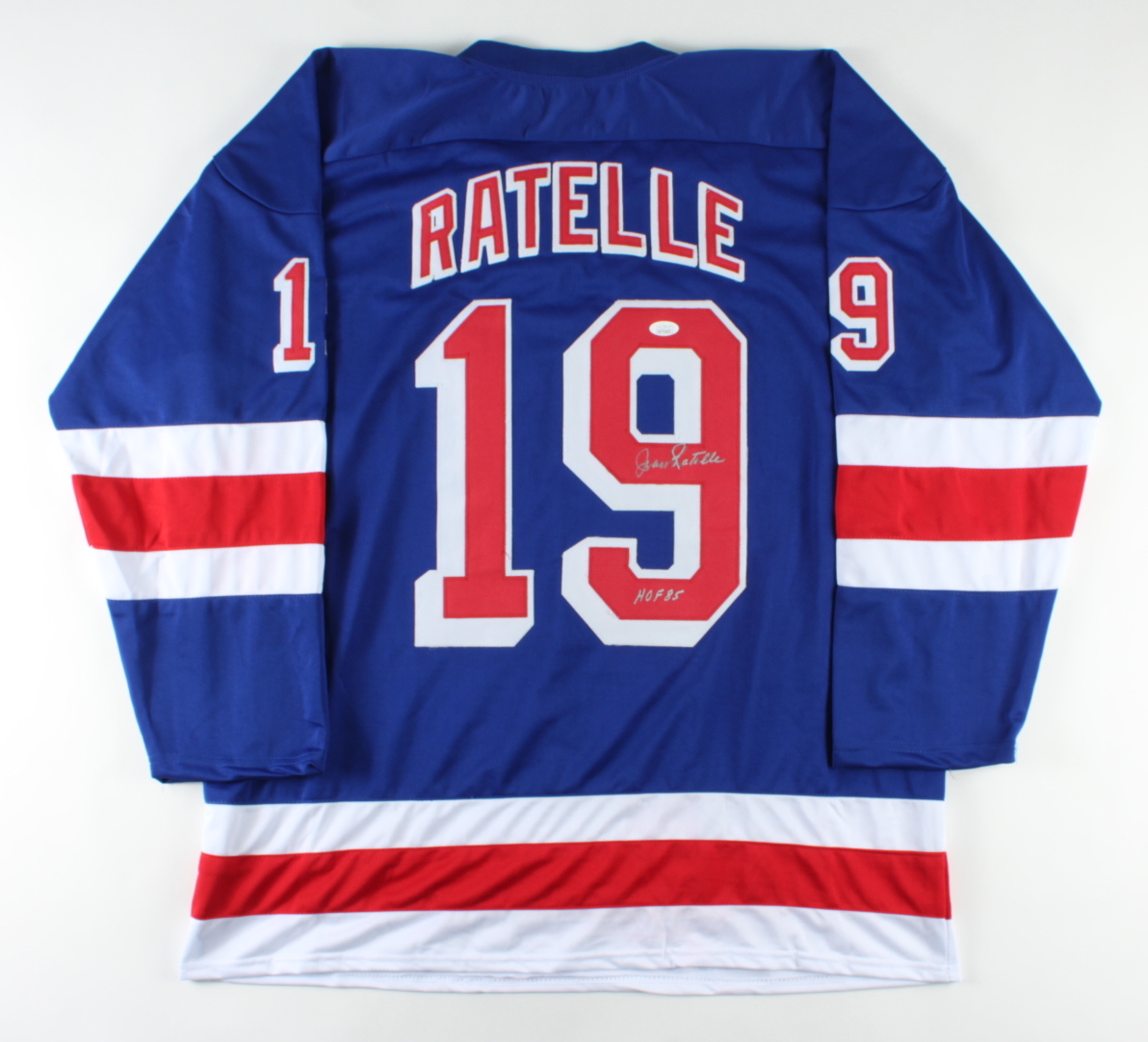 Jean Ratelle Signed Jersey Inscribed "HOF 85" (JSA COA) at PristineAuction.com Jean Ratelle Signed Jersey Inscribed "HOF 85" (JSA COA) at PristineAuction.com