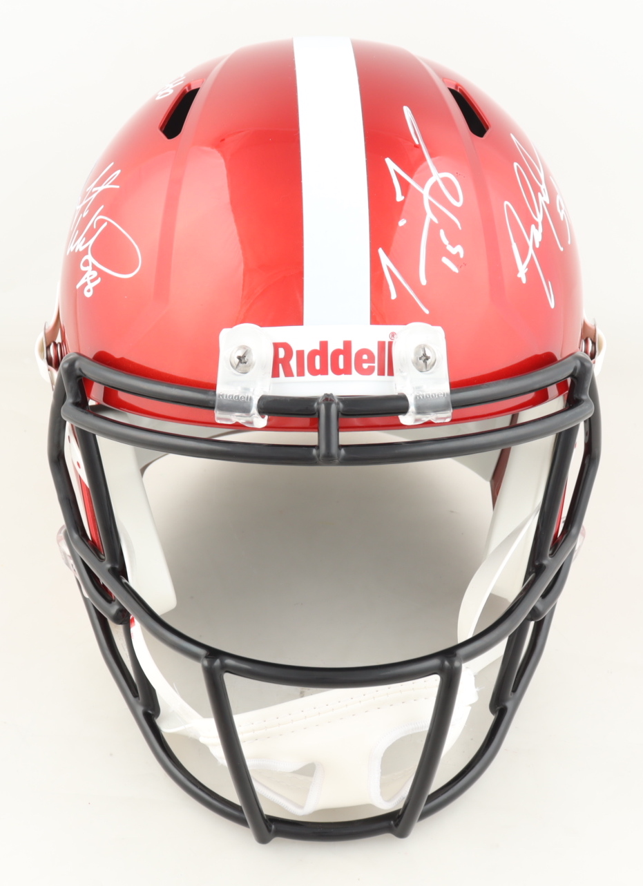 Nebraska Cornhuskers Full-Size Flash Alternate Speed Helmet Team-Signed by (7) with Tommie Frazier, Jason Peter, Grant Wistrom (JSA COA) at PristineAuction.com Nebraska Cornhuskers Full-Size Flash Alternate Speed Helmet Team-Signed by (7) with Tommie Frazier, Jason Peter, Grant Wistrom (JSA COA) at PristineAuction.com