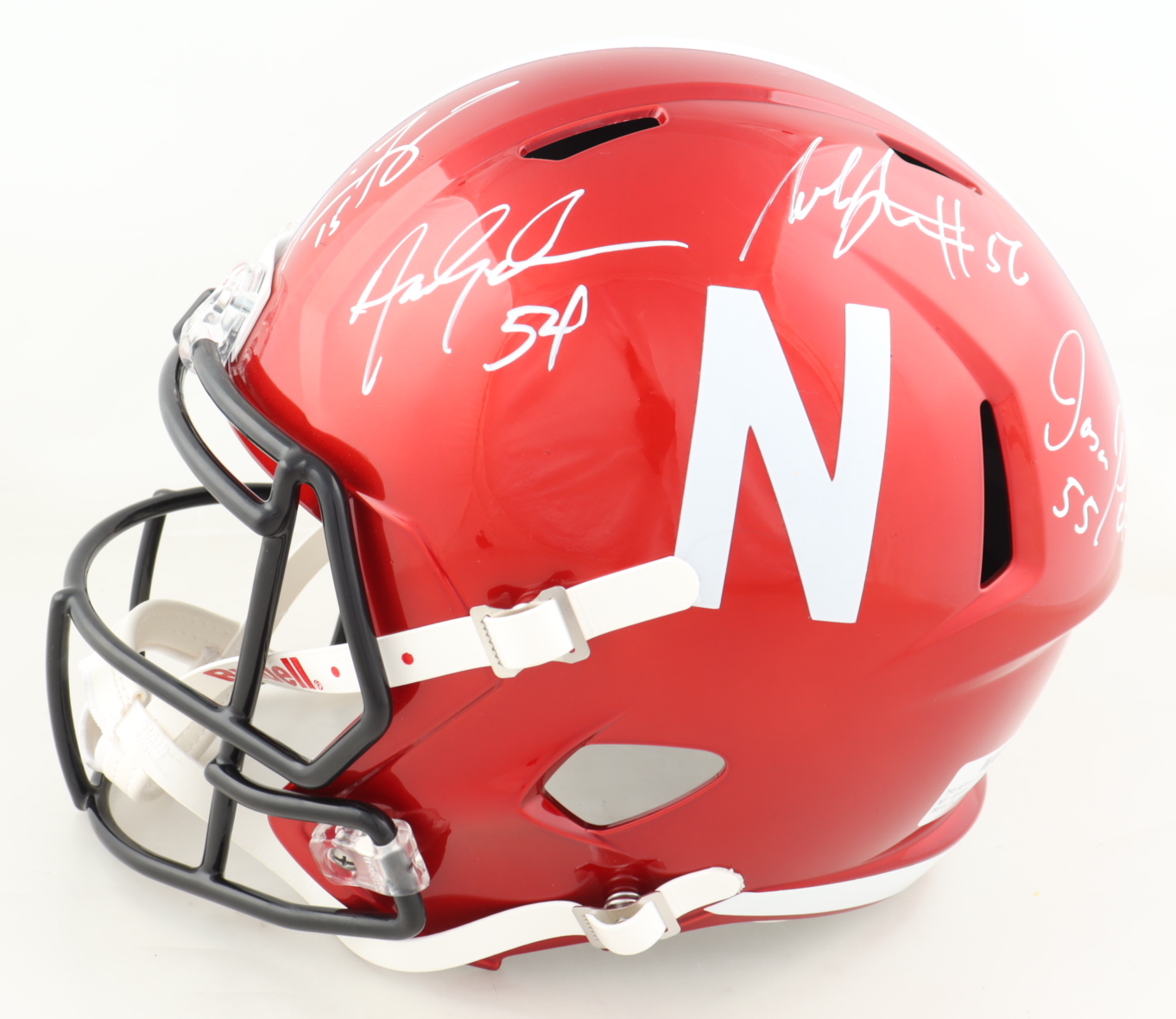 Nebraska Cornhuskers Full-Size Flash Alternate Speed Helmet Team-Signed by (7) with Tommie Frazier, Jason Peter, Grant Wistrom (JSA COA) at PristineAuction.com Nebraska Cornhuskers Full-Size Flash Alternate Speed Helmet Team-Signed by (7) with Tommie Frazier, Jason Peter, Grant Wistrom (JSA COA) at PristineAuction.com