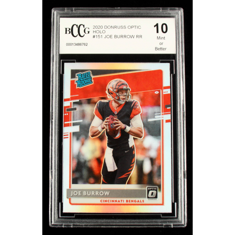 Joe Burrow 2020 Donruss Optic Holo 151 RR (BCCG 10) Pristine Auction