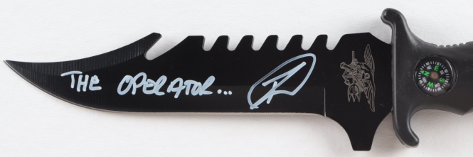 Robert O’Neill Signed Navy SEAL Combat Knife Inscribed “The Operator...” (PSA COA) at PristineAuction.com Robert O’Neill Signed Navy SEAL Combat Knife Inscribed “The Operator...” (PSA COA) at PristineAuction.com