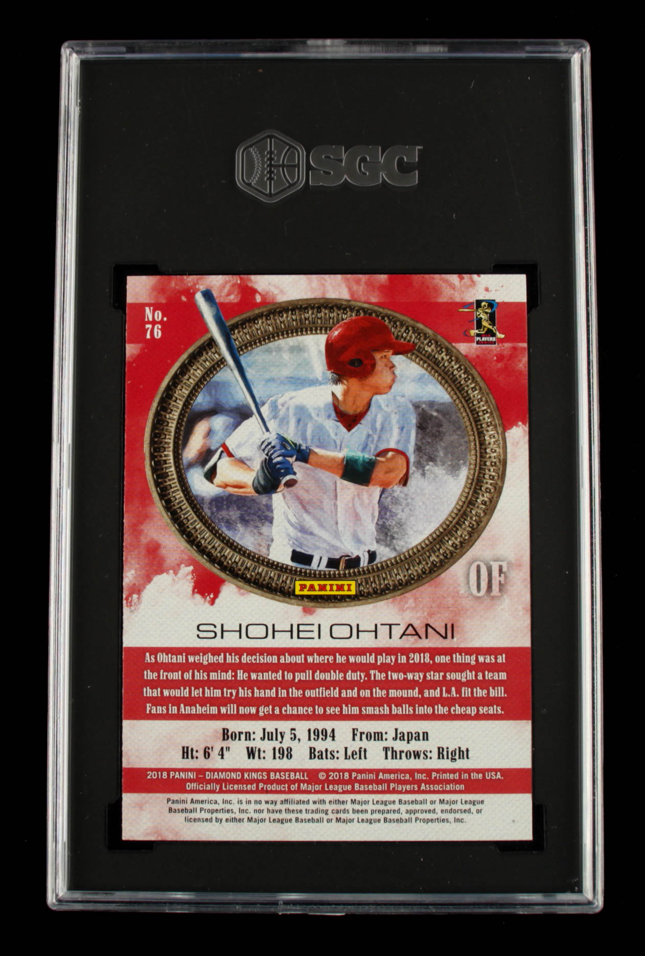Shohei Ohtani 2018 Diamond Kings #76 RC (SGC 10) at PristineAuction.com Shohei Ohtani 2018 Diamond Kings #76 RC (SGC 10) at PristineAuction.com