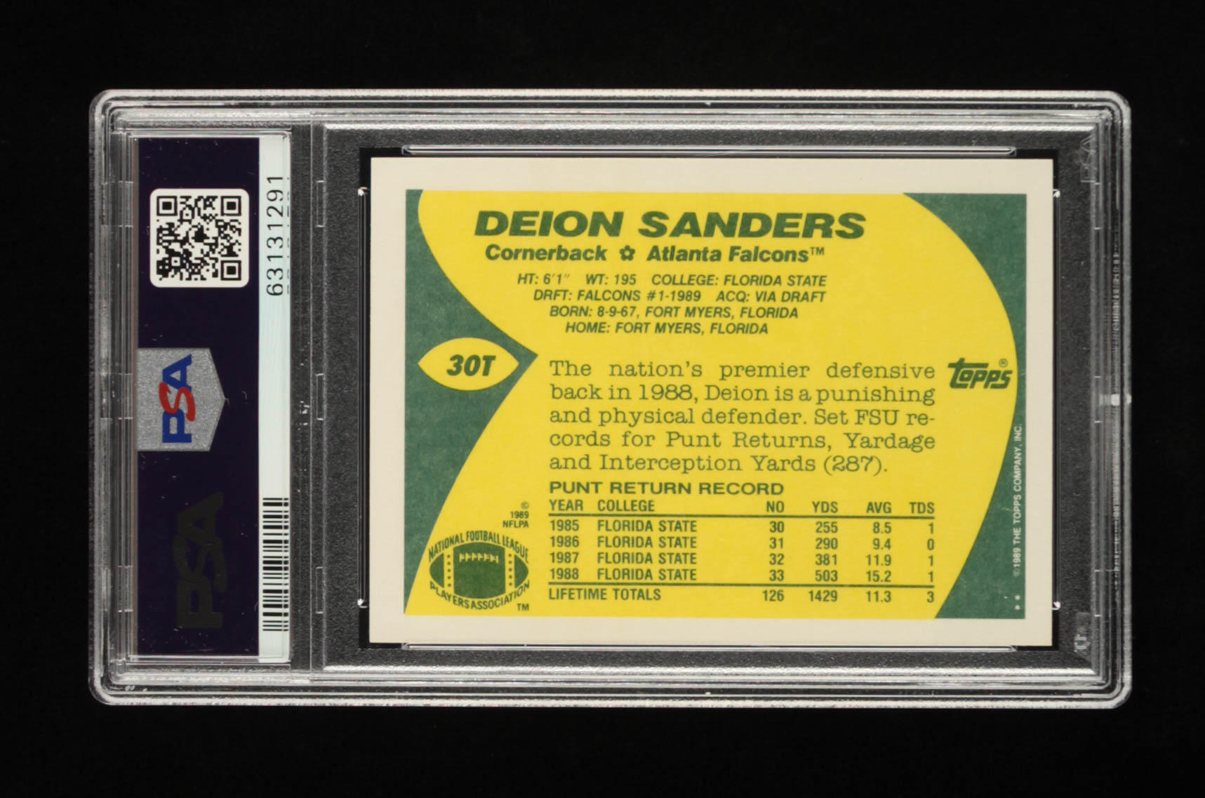 Deion Sanders 1989 Topps Traded #30T RC (PSA 10) at PristineAuction.com Deion Sanders 1989 Topps Traded #30T RC (PSA 10) at PristineAuction.com
