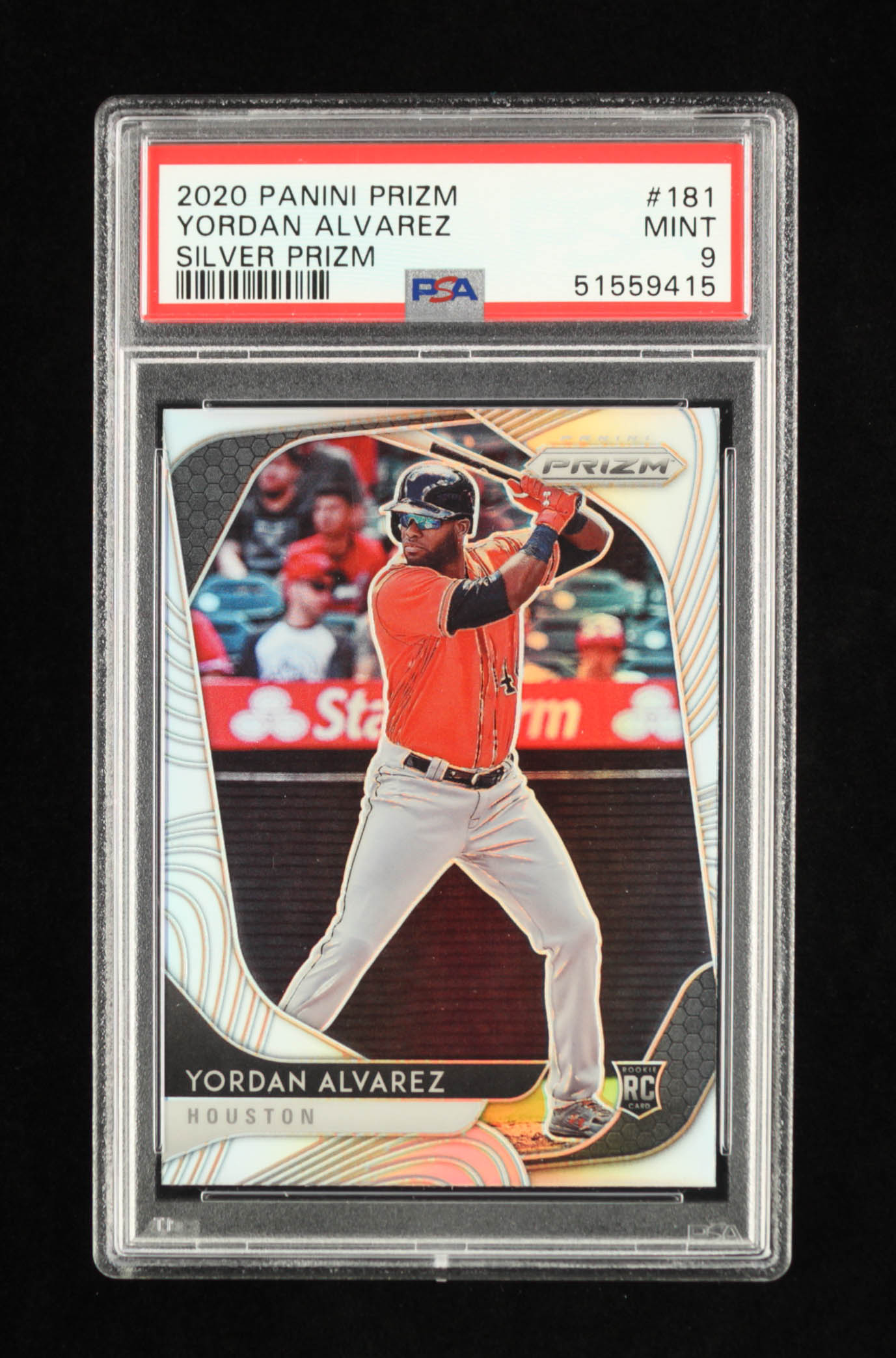 Yordan Alvarez 2020 Panini Prizm Prizms Silver #181 RC (PSA 9) at PristineAuction.com Yordan Alvarez 2020 Panini Prizm Prizms Silver #181 RC (PSA 9) at PristineAuction.com