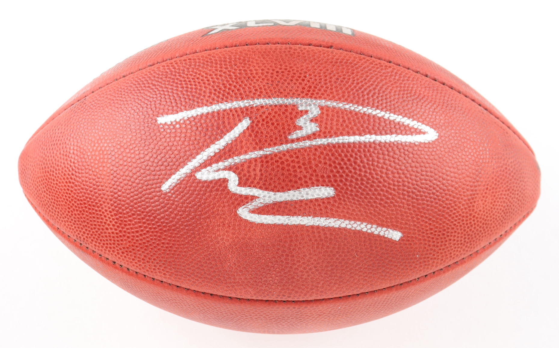 Russell Wilson Signed NFL "The Duke" Super Bowl XLVIII Game Ball Football (Fanatics Hologram) at PristineAuction.com Russell Wilson Signed NFL "The Duke" Super Bowl XLVIII Game Ball Football (Fanatics Hologram) at PristineAuction.com
