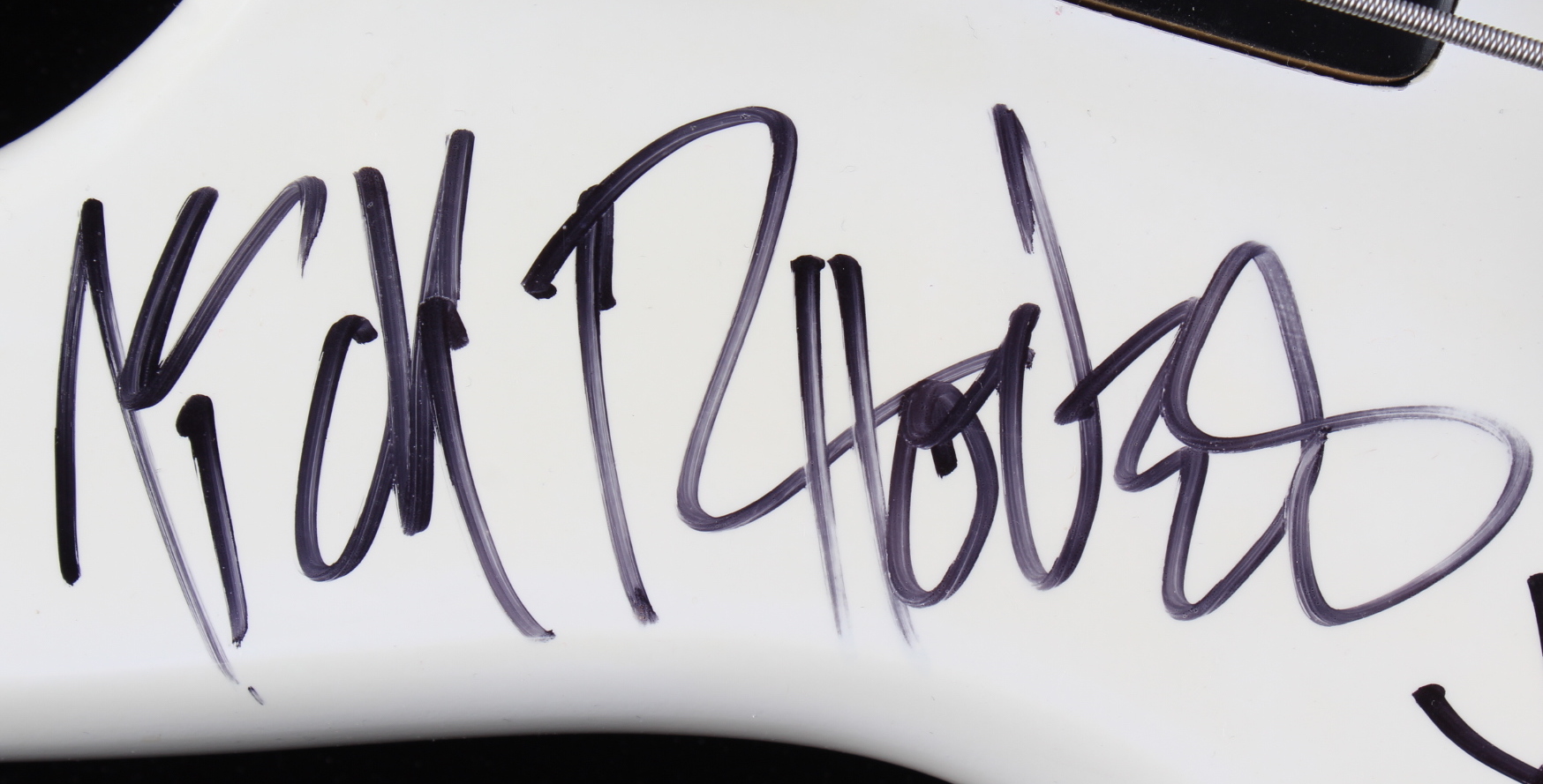 "Duran Duran" 46" Full-Size Electric Bass Guitar Signed by (4) with Simon Le Bon, Nick Rhodes, John Taylor & Warren Cuccurullo (JSA Hologram) at PristineAuction.com "Duran Duran" 46" Full-Size Electric Bass Guitar Signed by (4) with Simon Le Bon, Nick Rhodes, John Taylor & Warren Cuccurullo (JSA Hologram) at PristineAuction.com