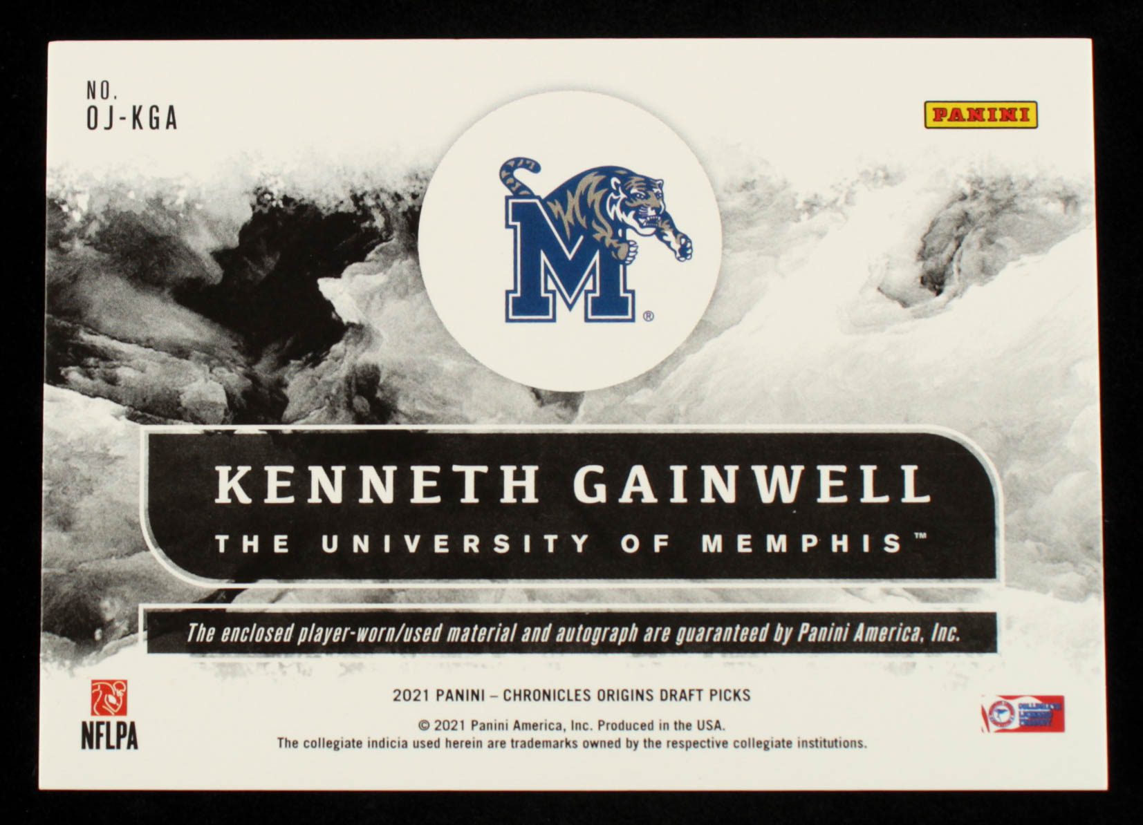 Kenneth Gainwell 2021 Panini Chronicles Draft Picks Origins Rookie Jumbo Patch Autographs #16 #76/99 at PristineAuction.com Kenneth Gainwell 2021 Panini Chronicles Draft Picks Origins Rookie Jumbo Patch Autographs #16 #76/99 at PristineAuction.com