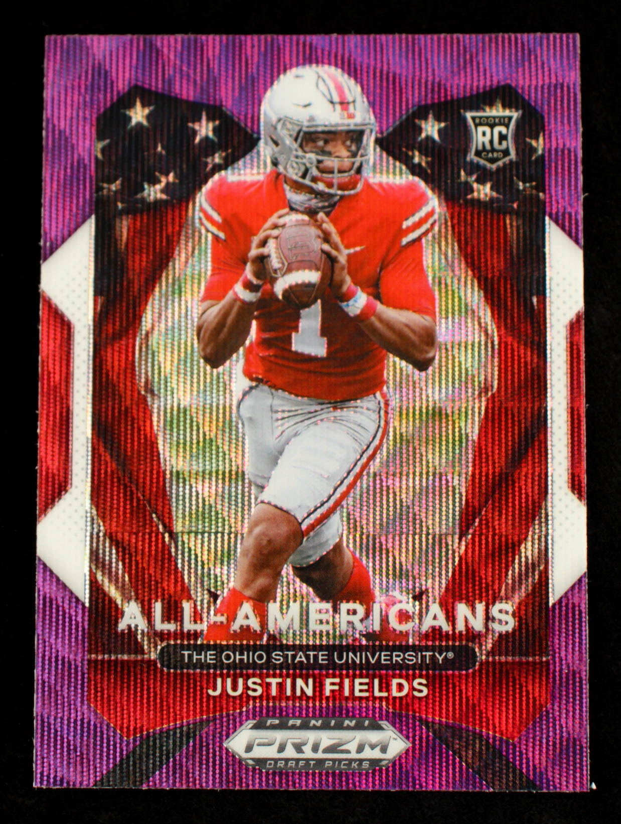 Justin Fields 2021 Panini Prizm Draft Picks Prizms Purple Wave #192 AA at PristineAuction.com Justin Fields 2021 Panini Prizm Draft Picks Prizms Purple Wave #192 AA at PristineAuction.com