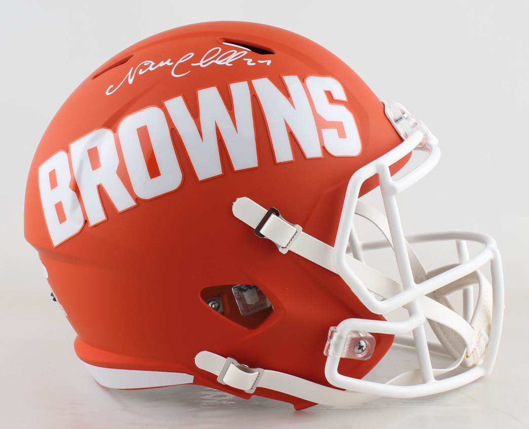 Nick Chubb Signed Browns Full-Size AMP Alternate Speed Helmet (Beckett COA) at PristineAuction.com Nick Chubb Signed Browns Full-Size AMP Alternate Speed Helmet (Beckett COA) at PristineAuction.com