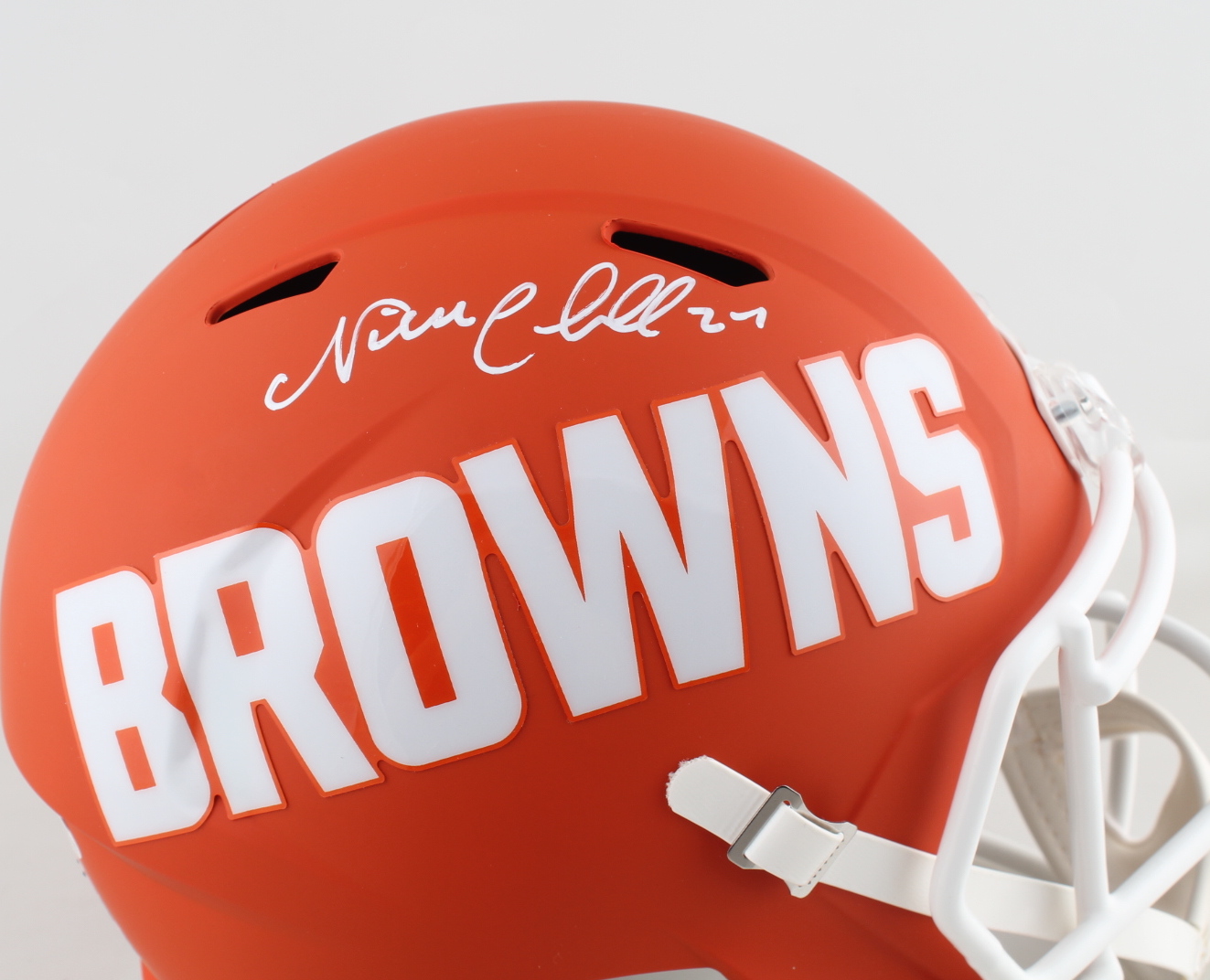 Nick Chubb Signed Browns Full-Size AMP Alternate Speed Helmet (Beckett COA) at PristineAuction.com Nick Chubb Signed Browns Full-Size AMP Alternate Speed Helmet (Beckett COA) at PristineAuction.com