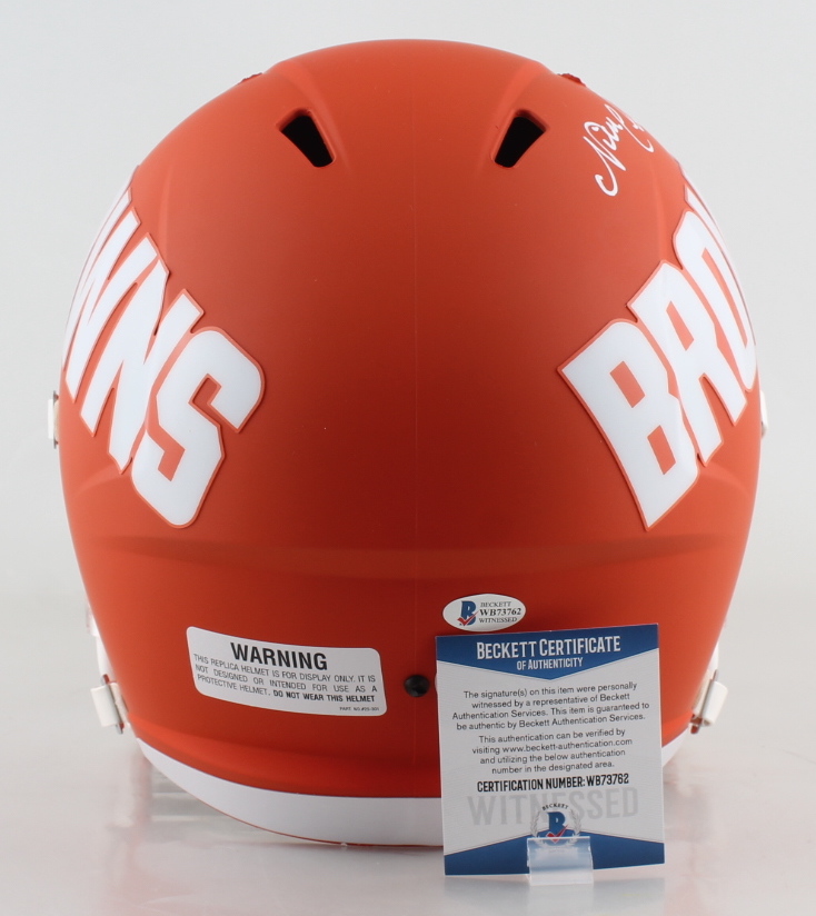 Nick Chubb Signed Browns Full-Size AMP Alternate Speed Helmet (Beckett COA) at PristineAuction.com Nick Chubb Signed Browns Full-Size AMP Alternate Speed Helmet (Beckett COA) at PristineAuction.com