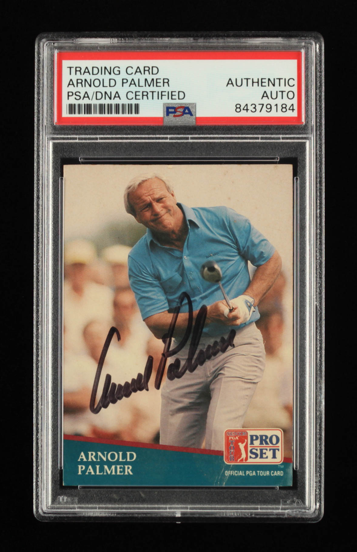 Arnold Palmer Signed 1991 Pro Set #220 (PSA Encapsulated) at PristineAuction.com Arnold Palmer Signed 1991 Pro Set #220 (PSA Encapsulated) at PristineAuction.com