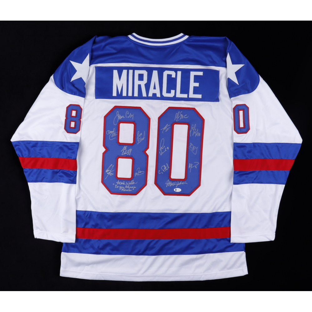 1980 "Miracle on Ice" Hockey Jersey TeamSigned by (15) with Mike
