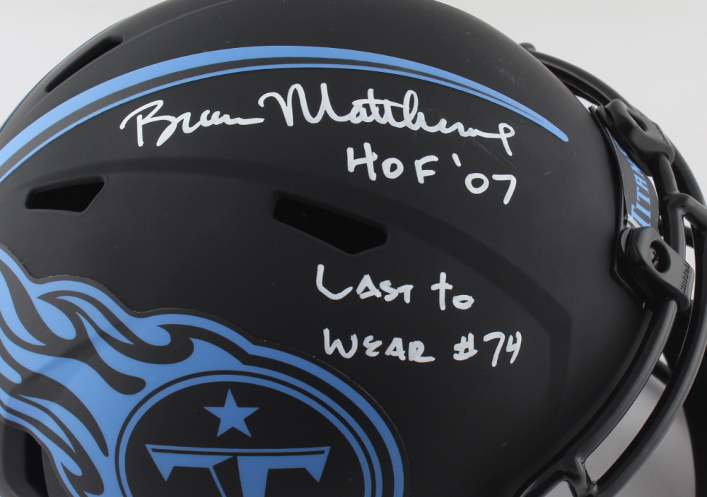 Bruce Matthews signed Tennessee Titans Visor/Cap #74 Beckett Authentication Beckett Hologram #C91893