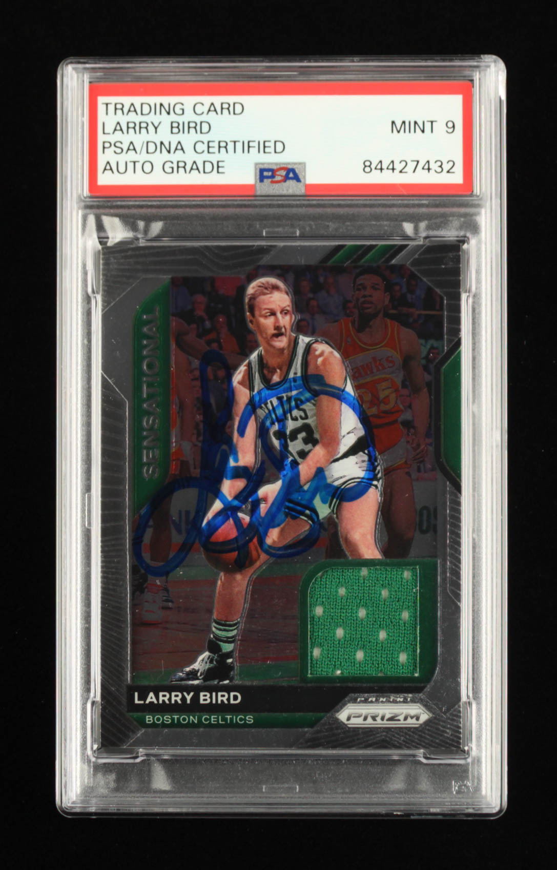 Larry Bird Signed 2020-21 Panini Prizm Sensational Swatches #94 (PSA Encapsulated) at PristineAuction.com Larry Bird Signed 2020-21 Panini Prizm Sensational Swatches #94 (PSA Encapsulated) at PristineAuction.com