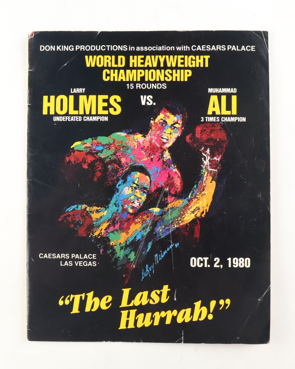 1980 Muhammad Ali vs. Larry Holmes Cesar's Palace Original Fight Program (See Description) at PristineAuction.com 1980 Muhammad Ali vs. Larry Holmes Cesar's Palace Original Fight Program (See Description) at PristineAuction.com