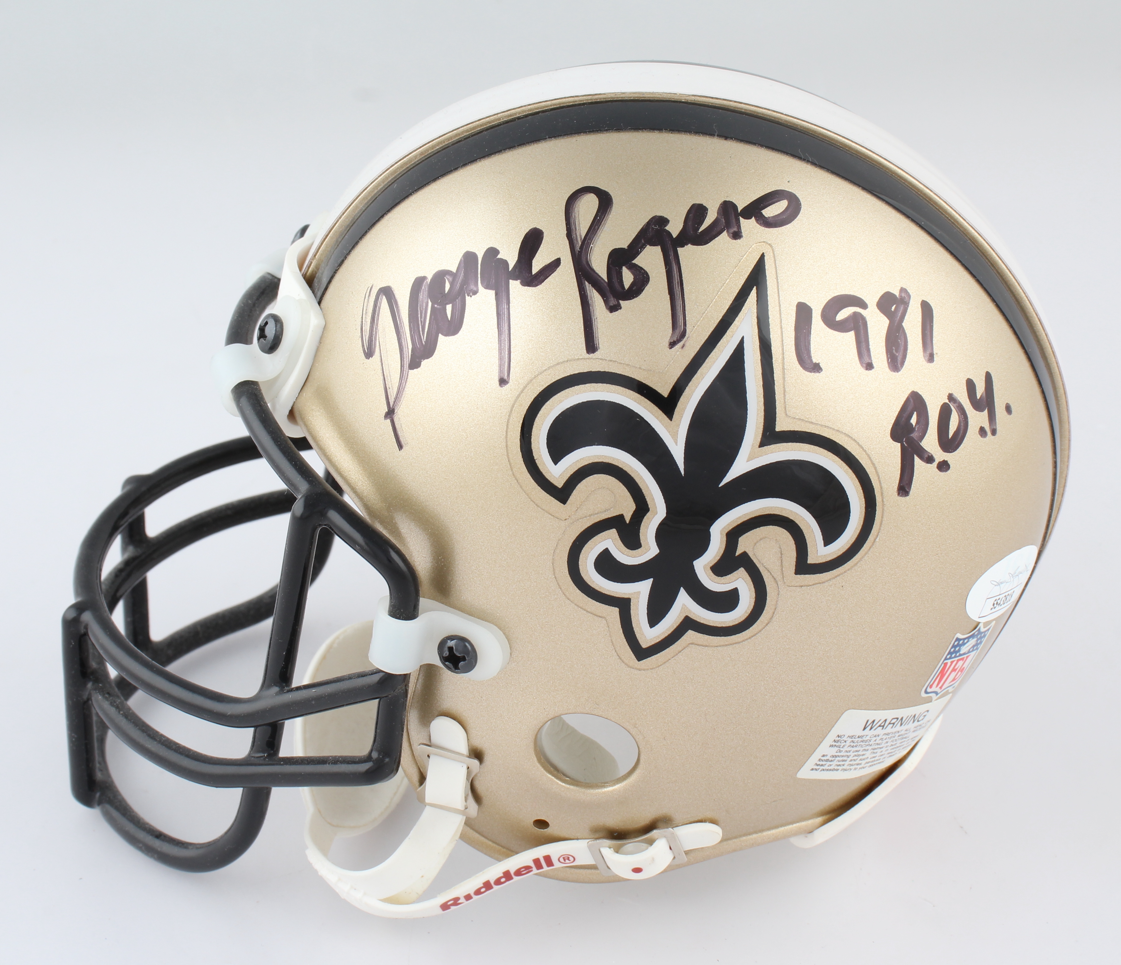 George Rogers Signed Saints Throwback Mini Helmet Inscribed "1981 ROY" (JSA COA) at PristineAuction.com George Rogers Signed Saints Throwback Mini Helmet Inscribed "1981 ROY" (JSA COA) at PristineAuction.com