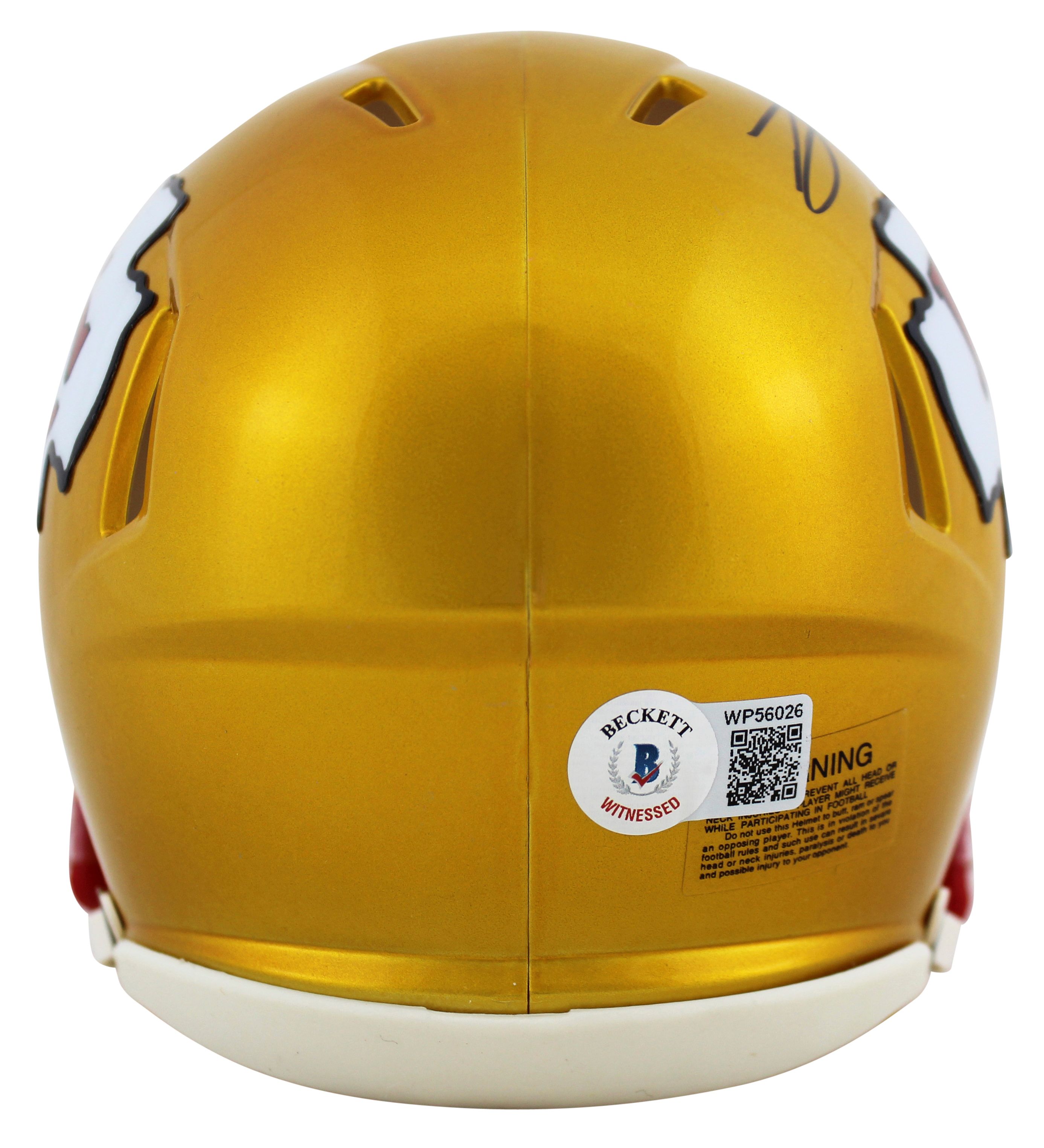 Travis Kelce Signed Chiefs Flash Alternate Speed Mini Helmet (Beckett) at PristineAuction.com Travis Kelce Signed Chiefs Flash Alternate Speed Mini Helmet (Beckett) at PristineAuction.com