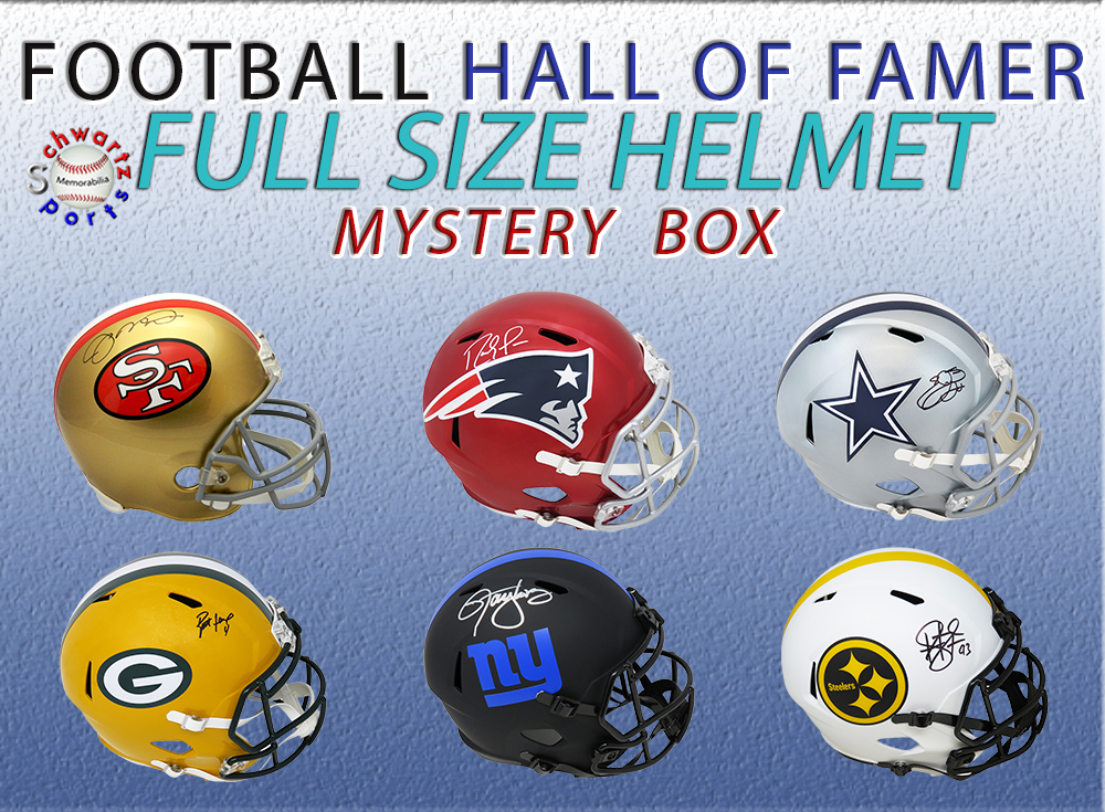 Schwartz Sports Football Hall of Famer Signed Full-Size Helmet Mystery Box Series 14 (Limited to 100) (HALL OF FAMER IN EVERY BOX!!) at PristineAuction.com Schwartz Sports Football Hall of Famer Signed Full-Size Helmet Mystery Box Series 14 (Limited to 100) (HALL OF FAMER IN EVERY BOX!!) at PristineAuction.com