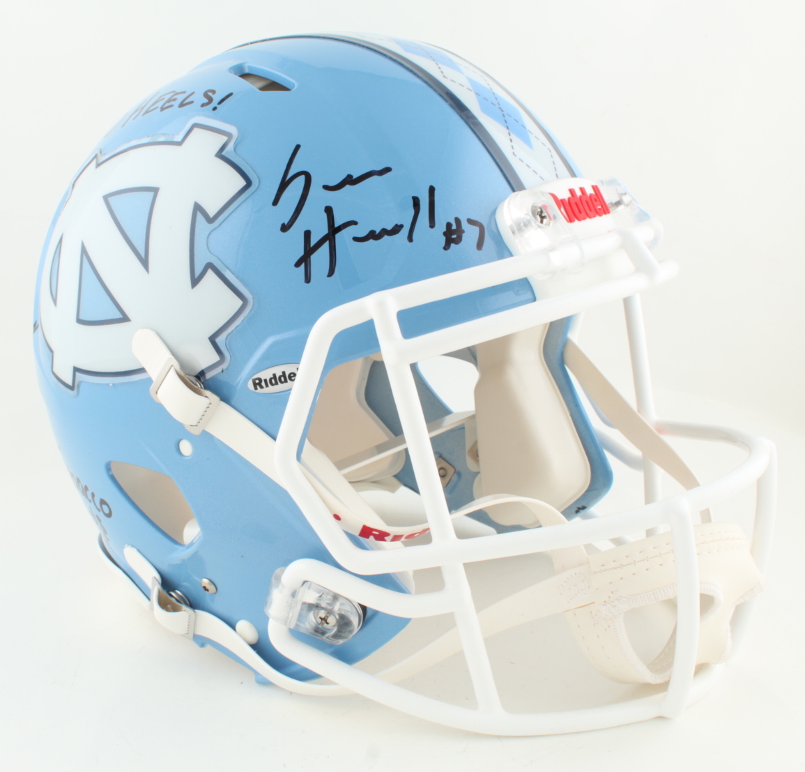 Sam Howell Signed North Carolina Tar Heels Full-Size Authentic On-Field Speed Helmet Inscribed "Freshman All American", "GO HEELS!" & Tobacco Roads Finest" (JSA) at PristineAuction.com Sam Howell Signed North Carolina Tar Heels Full-Size Authentic On-Field Speed Helmet Inscribed "Freshman All American", "GO HEELS!" & Tobacco Roads Finest" (JSA) at PristineAuction.com