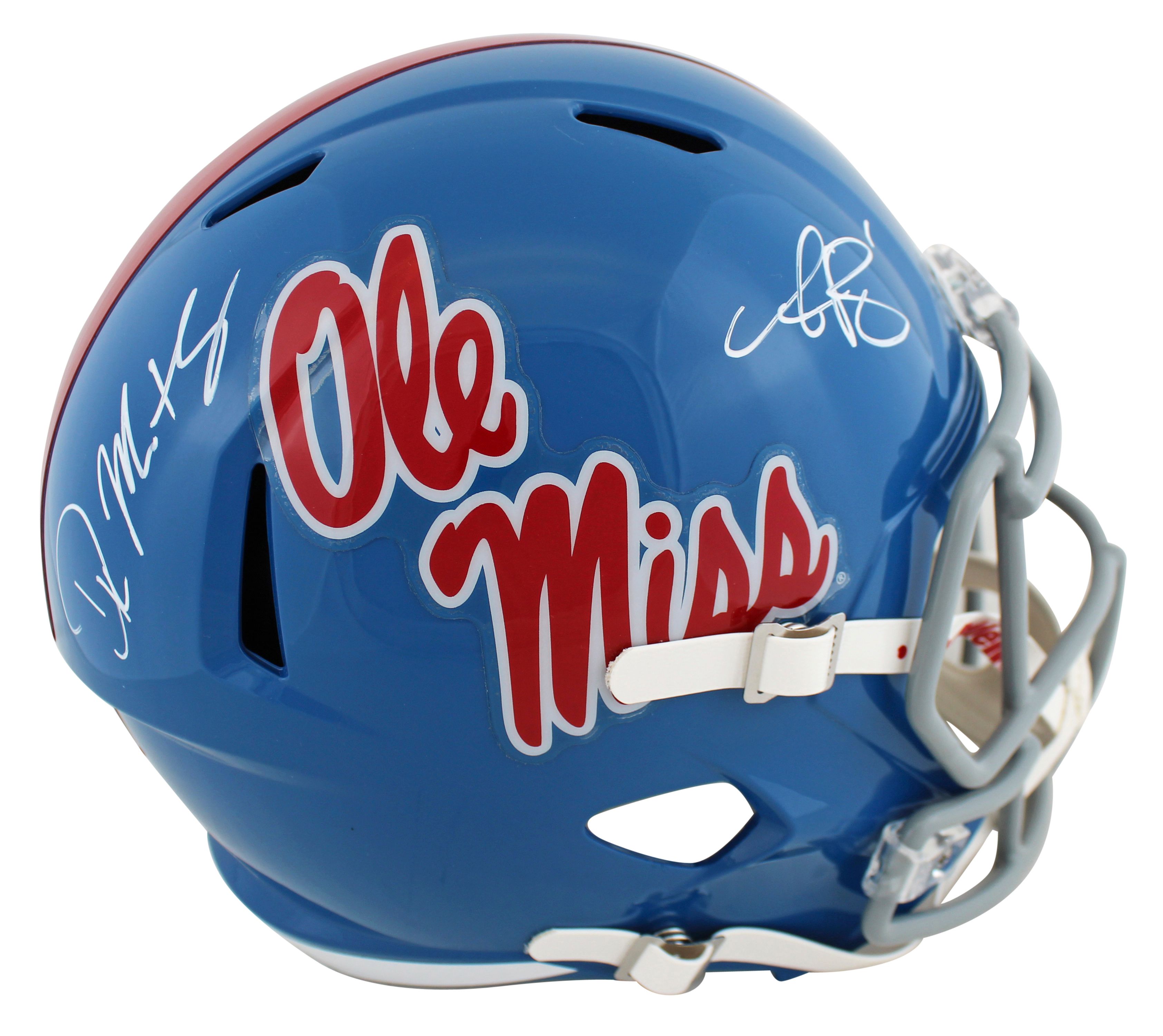 D.K. Metcalf & A.J. Brown Signed Ole Miss Rebels Full-Size Speed Helmet (Beckett) at PristineAuction.com D.K. Metcalf & A.J. Brown Signed Ole Miss Rebels Full-Size Speed Helmet (Beckett) at PristineAuction.com