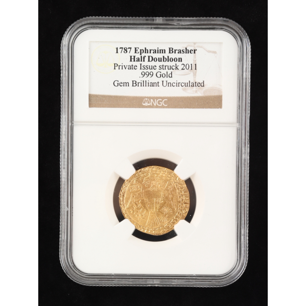 1787 Gold Ephraim Brasher Half Doubloon Private Issue Struck 2011 (NGC