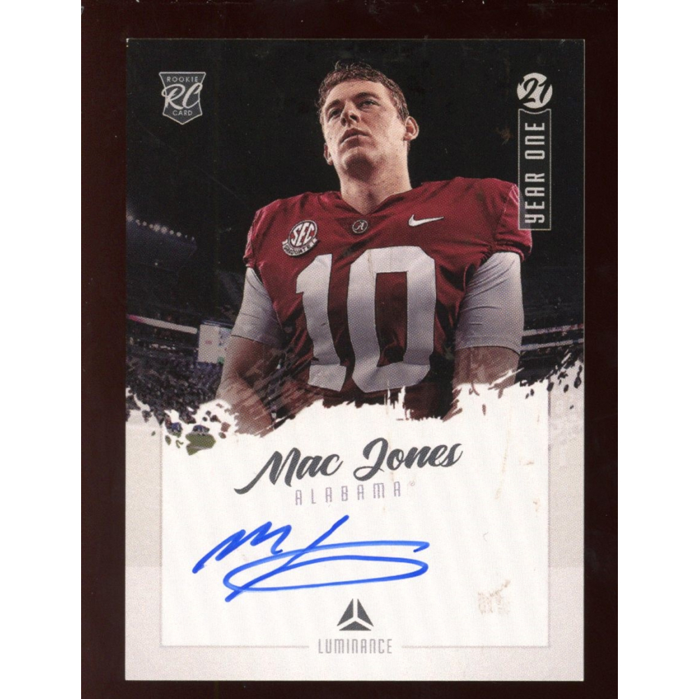 Mac Jones 2021 Panini Luminance Year One Signatures Photo Variations 