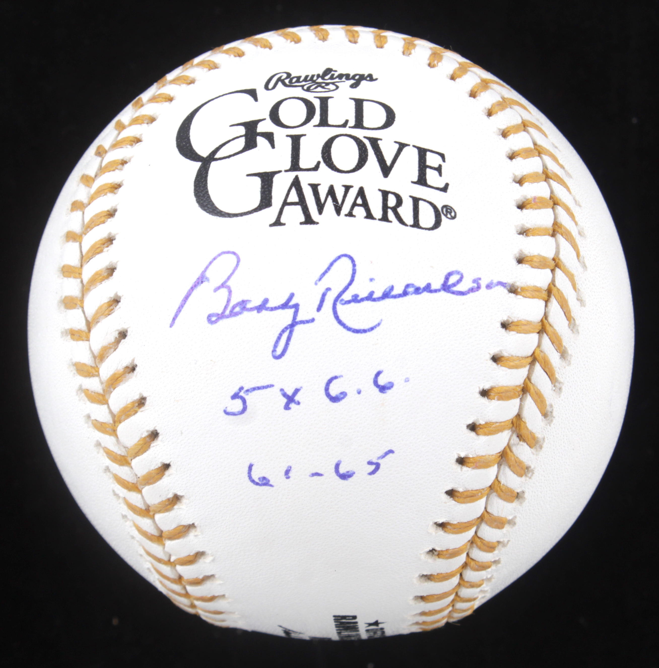 Bobby Richardson Signed Gold Glove Award Baseball Inscribed "5X G.G." & "61-65" (MAB Hologram) at PristineAuction.com Bobby Richardson Signed Gold Glove Award Baseball Inscribed "5X G.G." & "61-65" (MAB Hologram) at PristineAuction.com