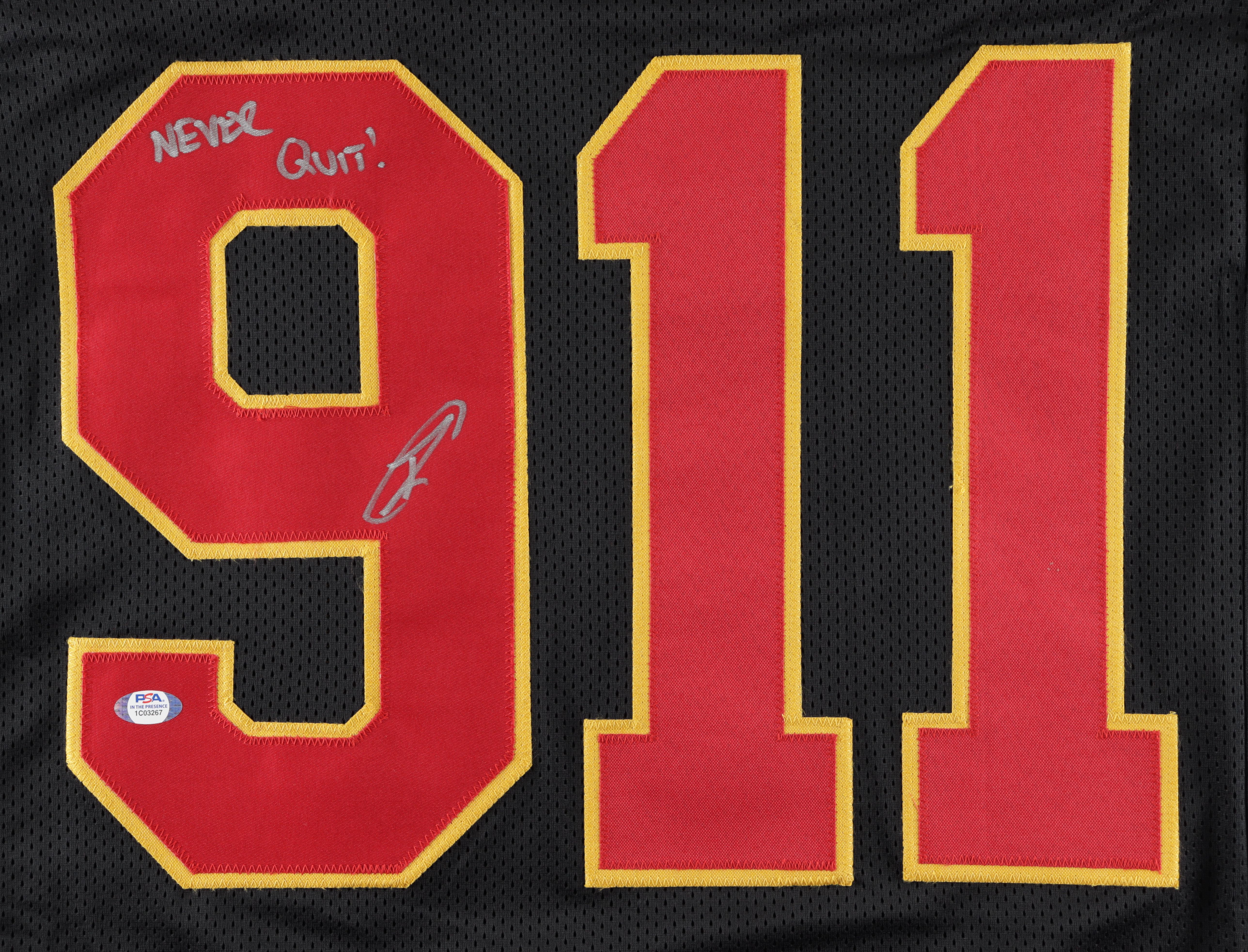 Robert O'Neill Signed "The Operator" 9/11 Tribute Jersey Inscribed "Never Quit!" (PSA Hologram) at PristineAuction.com Robert O'Neill Signed "The Operator" 9/11 Tribute Jersey Inscribed "Never Quit!" (PSA Hologram) at PristineAuction.com