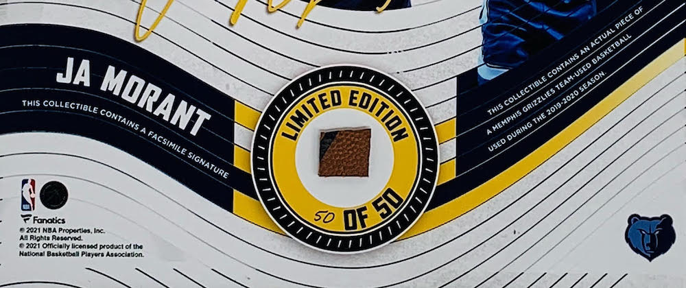 Ja Morant Grizzlies LE 15x17 Custom Framed Basketball Piece Display (Fanatics Hologram) at PristineAuction.com Ja Morant Grizzlies LE 15x17 Custom Framed Basketball Piece Display (Fanatics Hologram) at PristineAuction.com