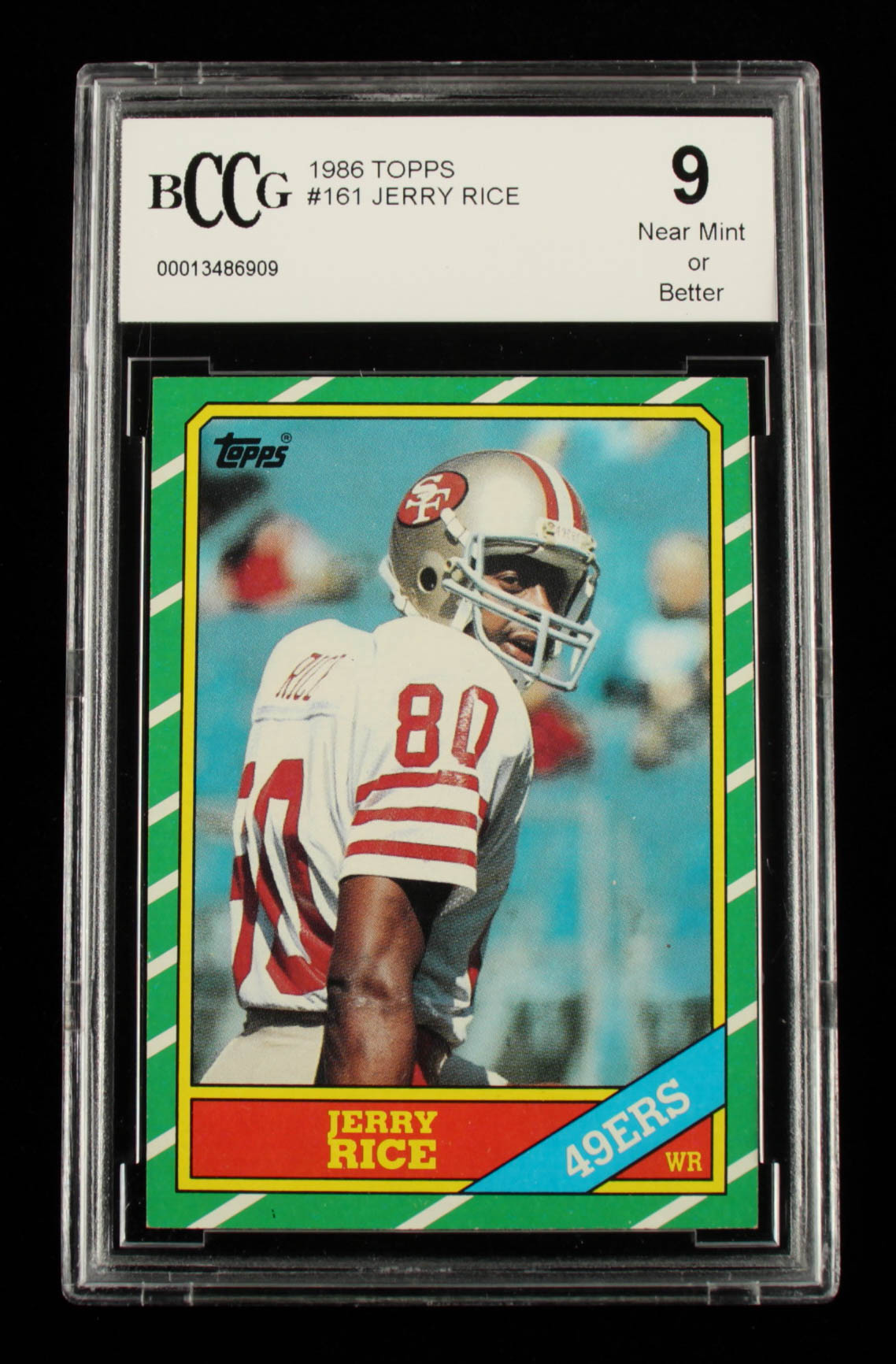 Jerry Rice 1986 Topps #161 RC (BCCG 9) at PristineAuction.com Jerry Rice 1986 Topps #161 RC (BCCG 9) at PristineAuction.com