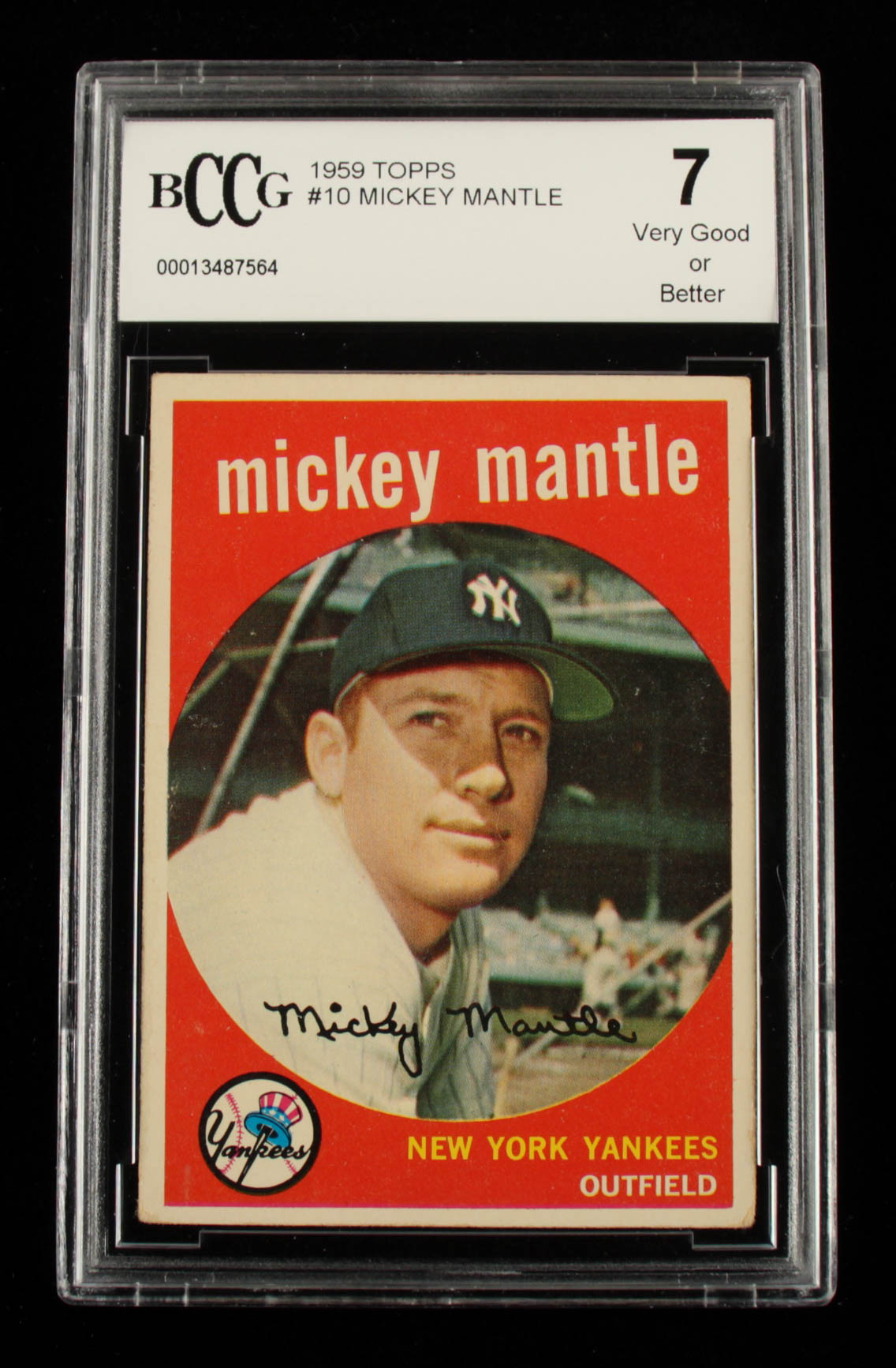 Mickey Mantle 1959 Topps #10 (BCCG 7) at PristineAuction.com Mickey Mantle 1959 Topps #10 (BCCG 7) at PristineAuction.com