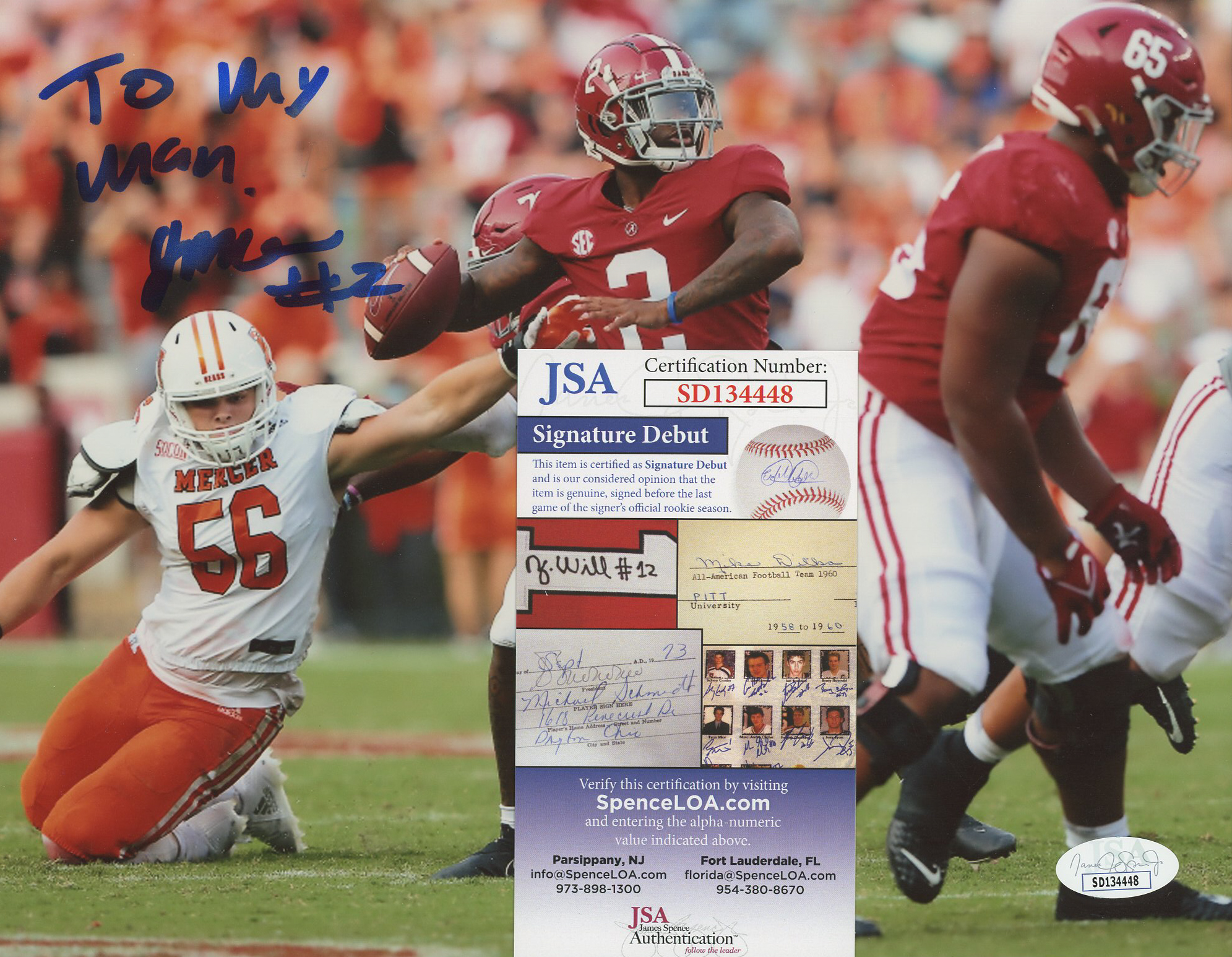 Jalen Milroe Signed Alabama Crimson Tide 8x10 Photo (JSA COA) at PristineAuction.com Jalen Milroe Signed Alabama Crimson Tide 8x10 Photo (JSA COA) at PristineAuction.com