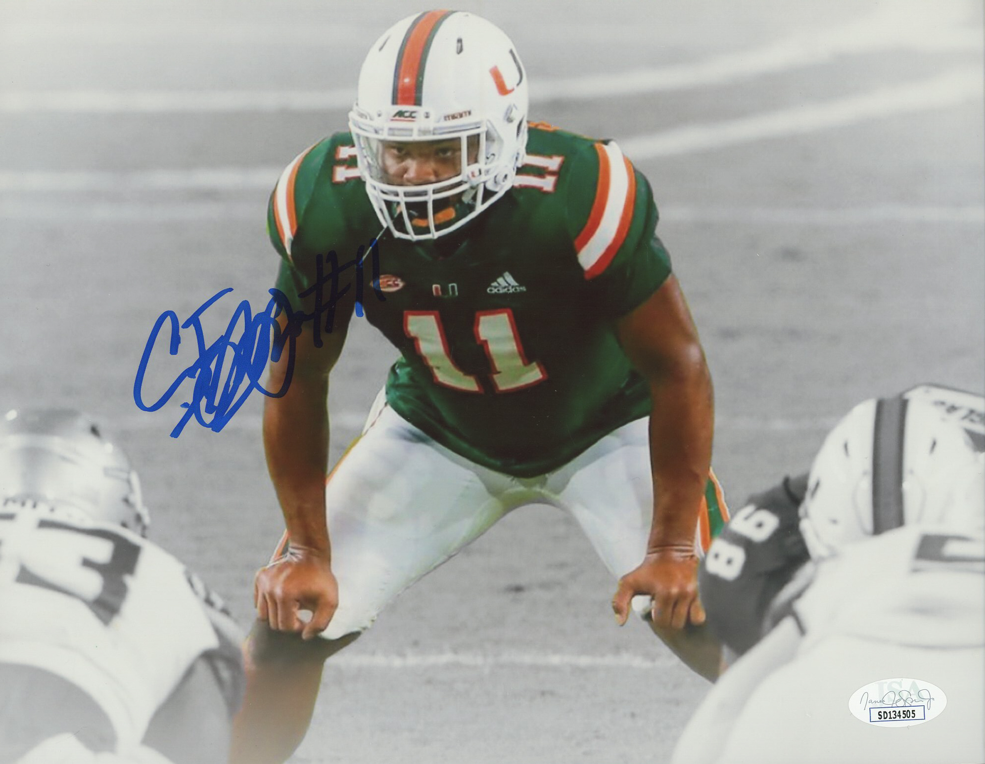 Corey Flagg Jr. Signed Miami Hurricanes 8x10 Photo (JSA COA) at PristineAuction.com Corey Flagg Jr. Signed Miami Hurricanes 8x10 Photo (JSA COA) at PristineAuction.com