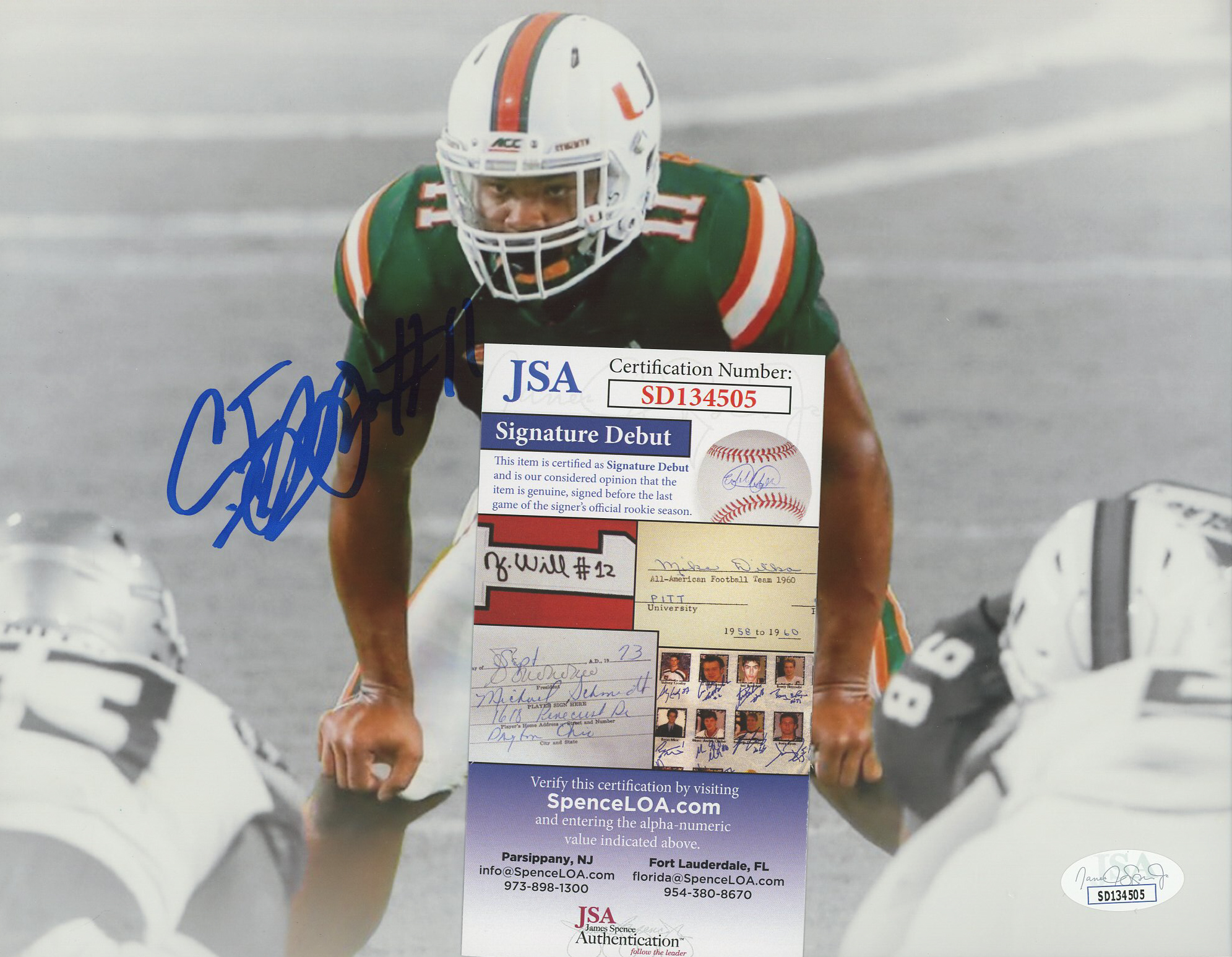 Corey Flagg Jr. Signed Miami Hurricanes 8x10 Photo (JSA COA) at PristineAuction.com Corey Flagg Jr. Signed Miami Hurricanes 8x10 Photo (JSA COA) at PristineAuction.com