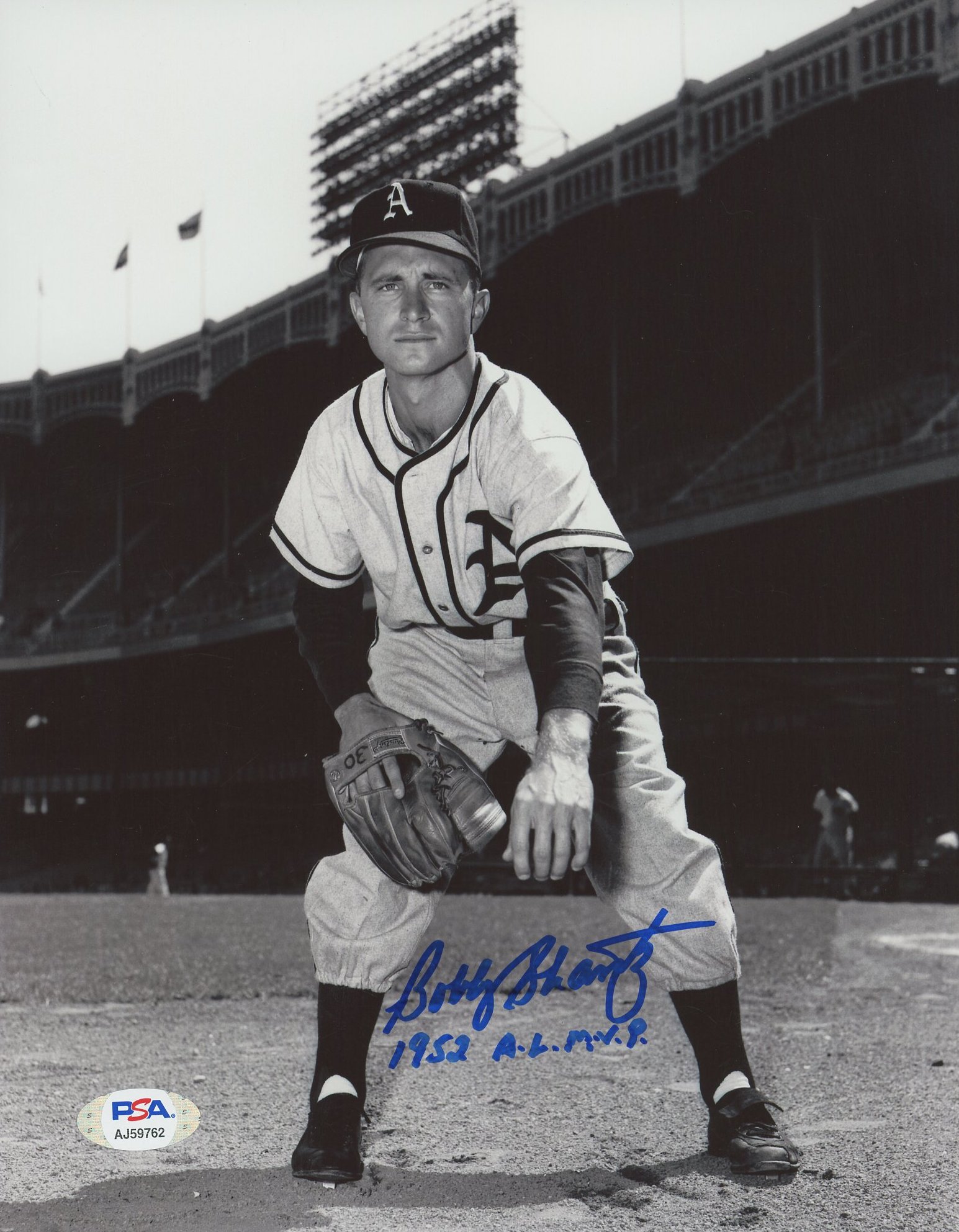Bobby Shantz Signed Athletics 8x10 Photo Inscribed "1952 A.L. M.V.P" (PSA COA) at PristineAuction.com Bobby Shantz Signed Athletics 8x10 Photo Inscribed "1952 A.L. M.V.P" (PSA COA) at PristineAuction.com