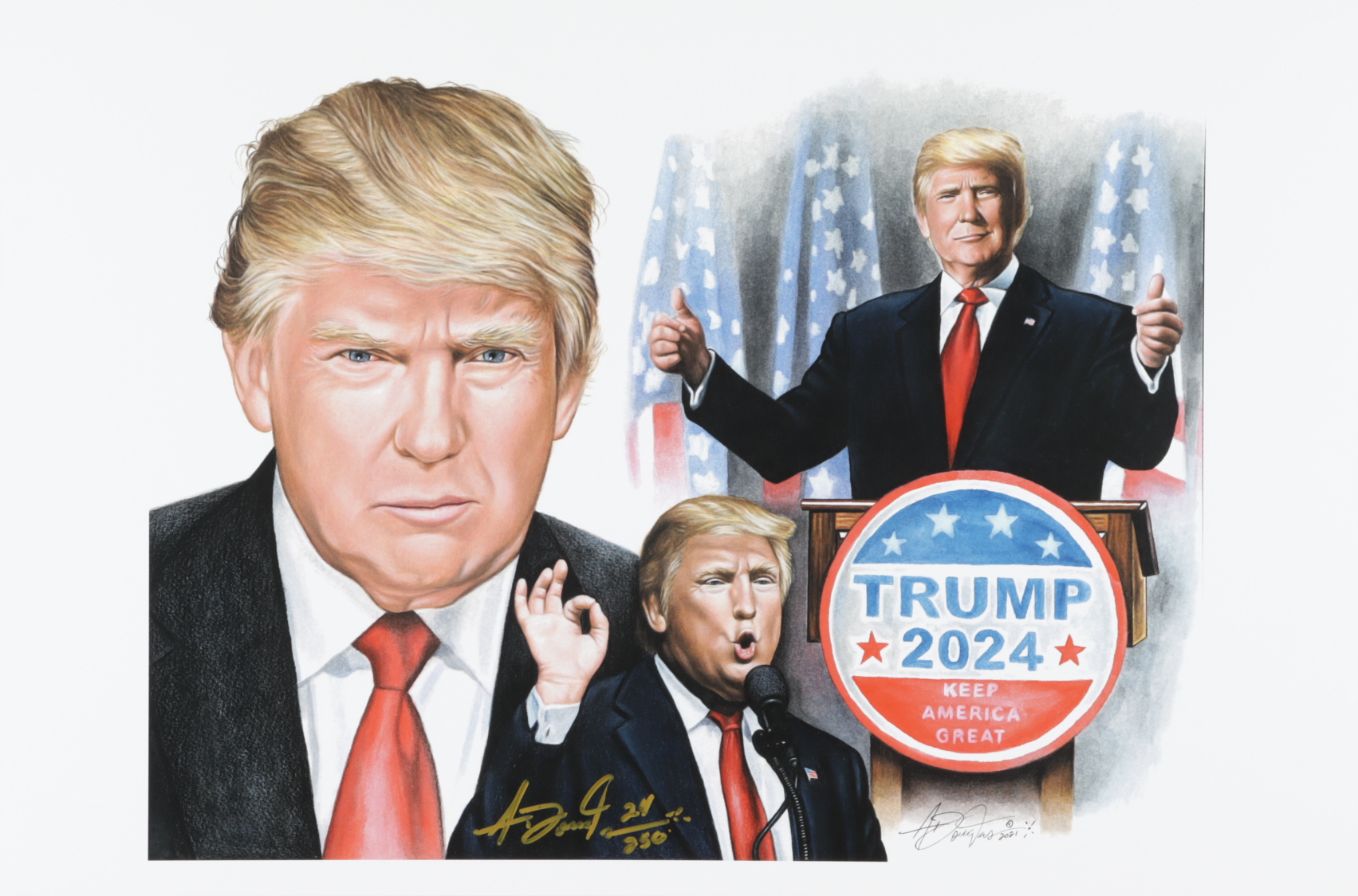 Anthony Douglas Signed "Donald Trump" 12x18 LE Lithograph (Pristine Auction LOA) at PristineAuction.com Anthony Douglas Signed "Donald Trump" 12x18 LE Lithograph (Pristine Auction LOA) at PristineAuction.com