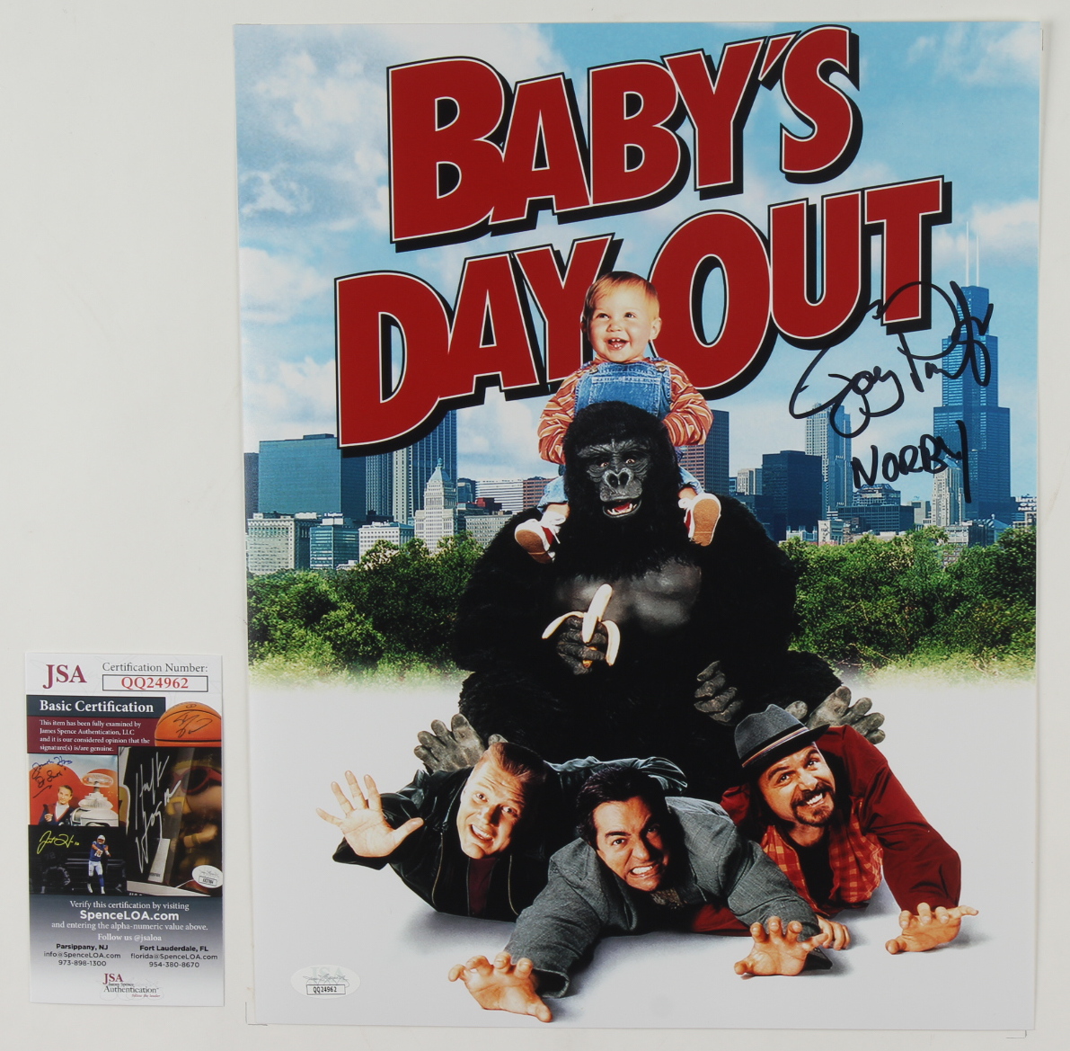 Joe Pantoliano Signed "Baby's Day Out" 11x14 Photo Inscribed "Norby" (JSA COA) at PristineAuction.com Joe Pantoliano Signed "Baby's Day Out" 11x14 Photo Inscribed "Norby" (JSA COA) at PristineAuction.com