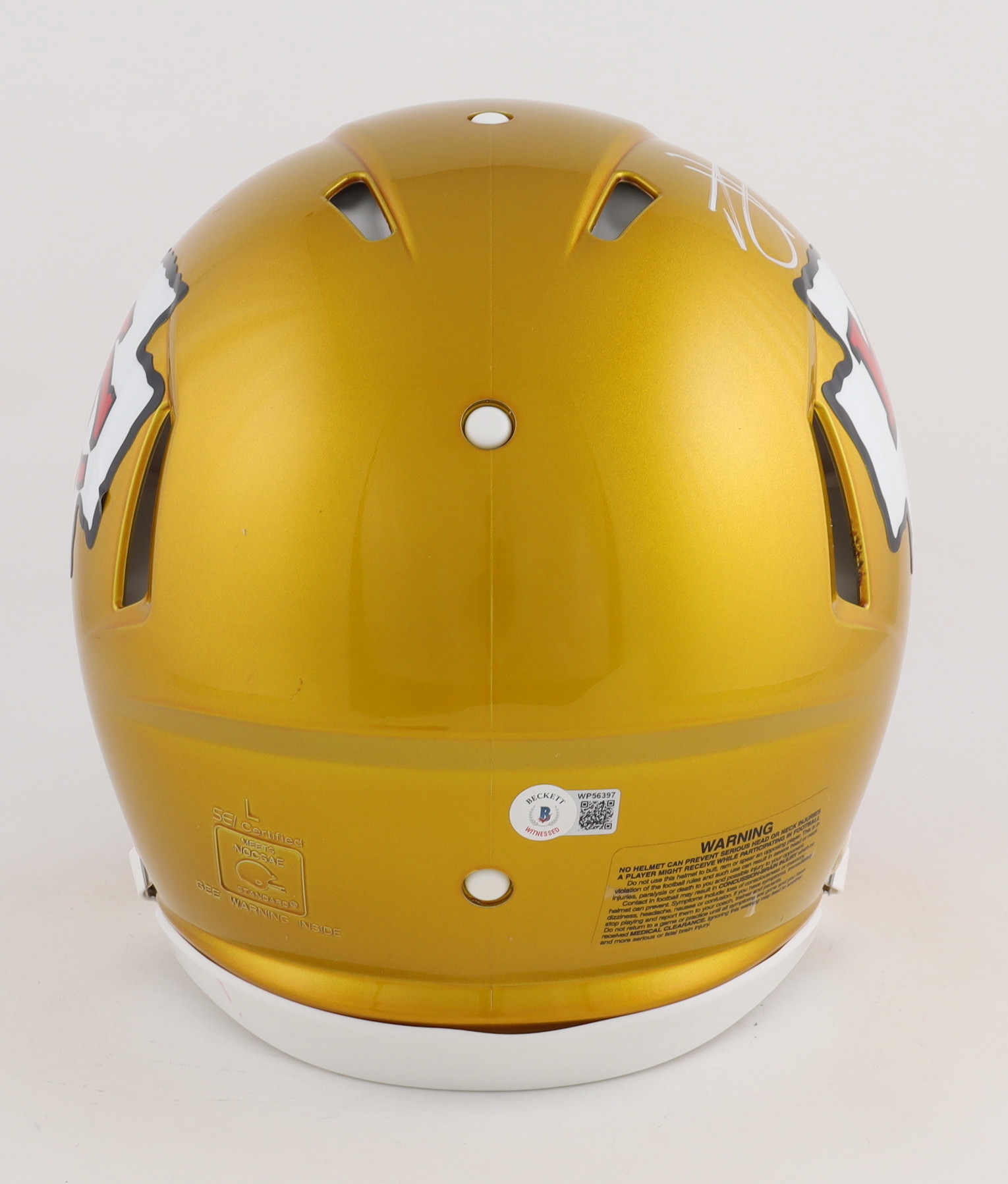 Travis Kelce Signed Chiefs Full-Size Authentic On-Field Flash Alternate Speed Helmet (Beckett) at PristineAuction.com Travis Kelce Signed Chiefs Full-Size Authentic On-Field Flash Alternate Speed Helmet (Beckett) at PristineAuction.com